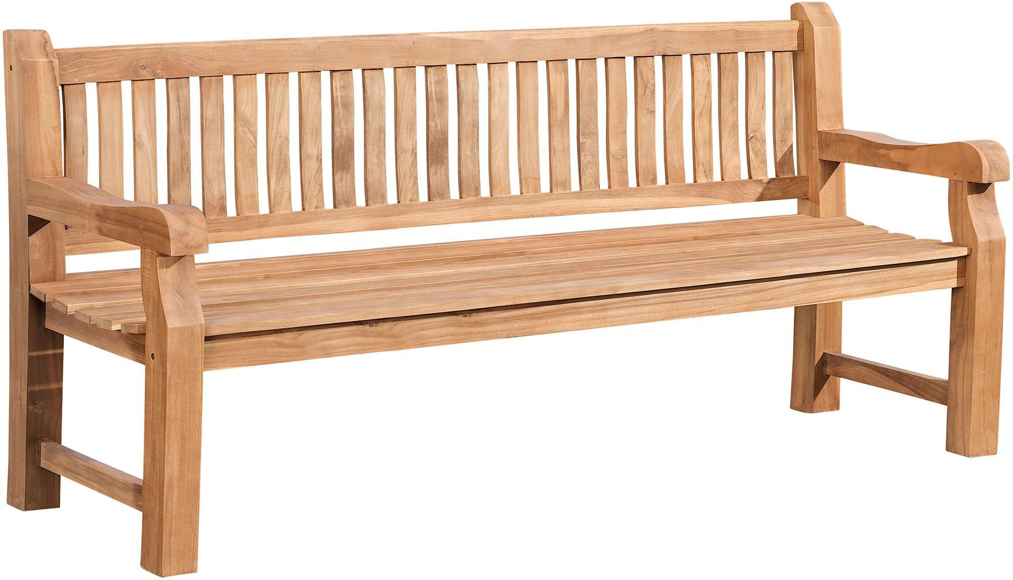 CLP Gartenbank Teakbank Jackson V2 (1er), aus wetterfestem Teakholz, mit Rückenlehne