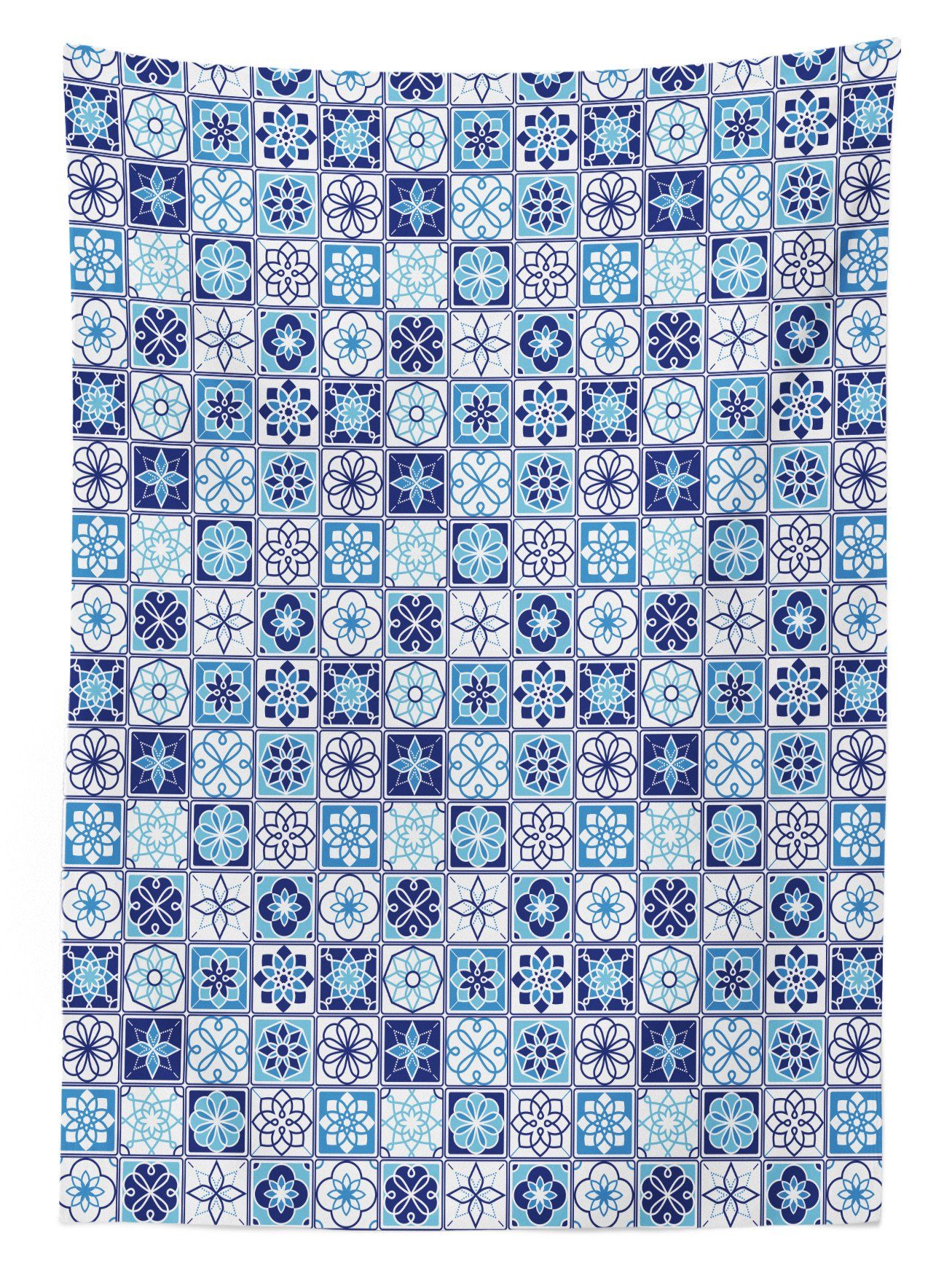 Waschbar Blumenmotiv den Azulejo geeignet Abakuhaus Farben, Farbfest Bereich Tischdecke Außen Squares Für Klare