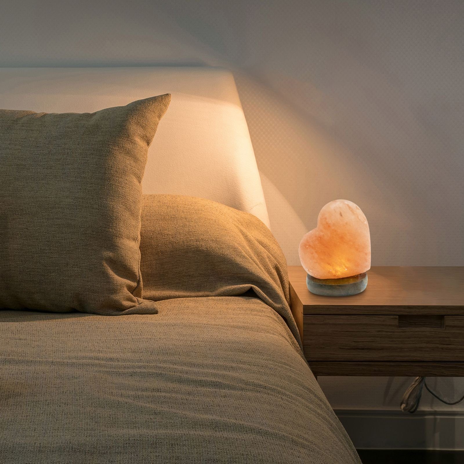 GLOBO LIGHTING Tischleuchte Salzkristall Lampe Tischlampe günstig online kaufen