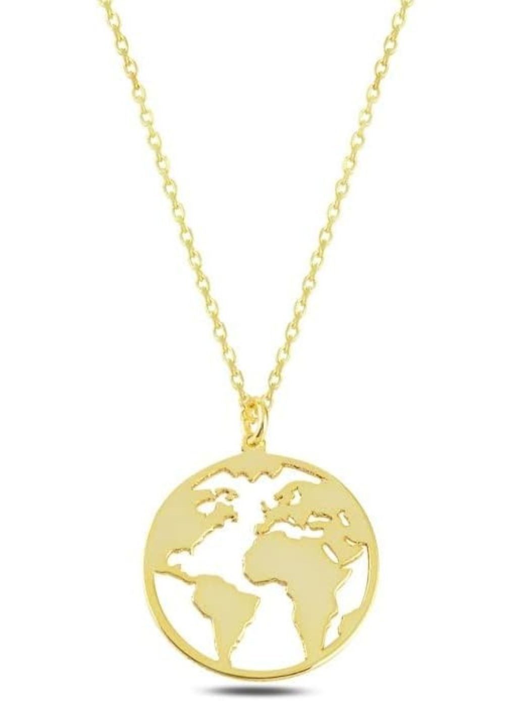 Einzelstück Charm-Kette Halskette mit Globus Anhänger