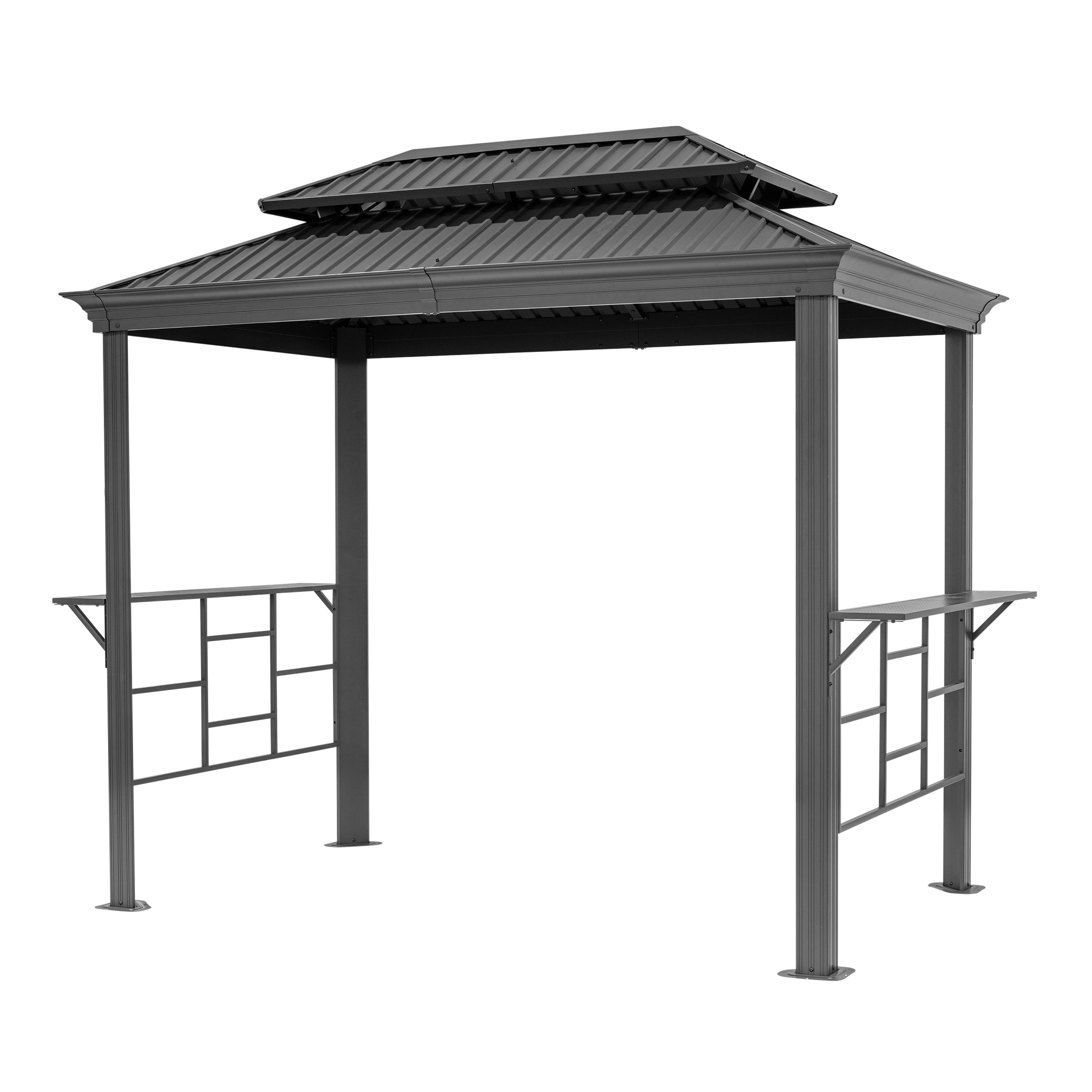 TOOLPORT Pavillon BBQ Grillpavillon, mit 0 Seitenteilen, mit 2 Seitenablagen