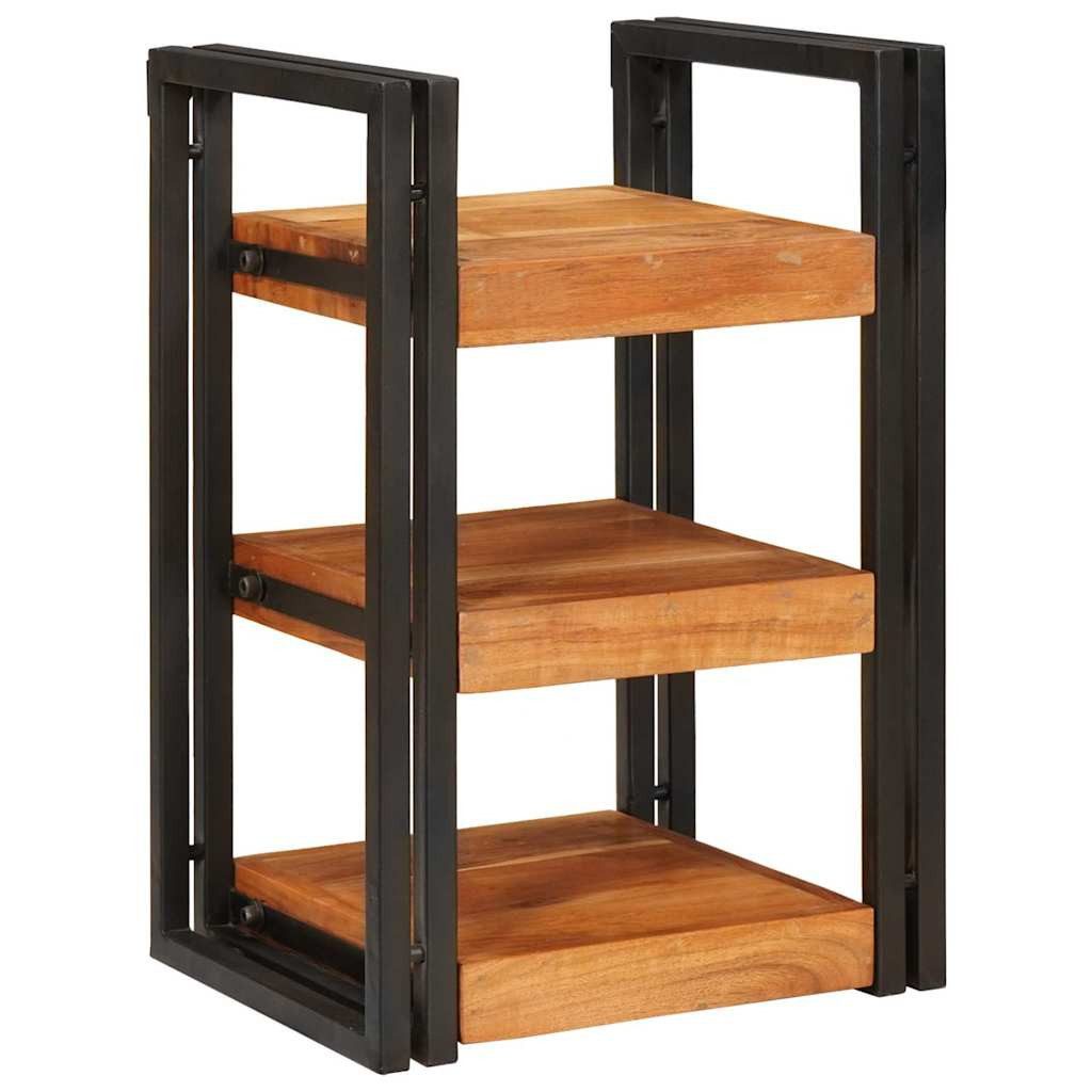 vidaXL Nachttisch Nachttisch Braun und Schwarz 38 x 33 x 58 cm Massivholz (1-St)