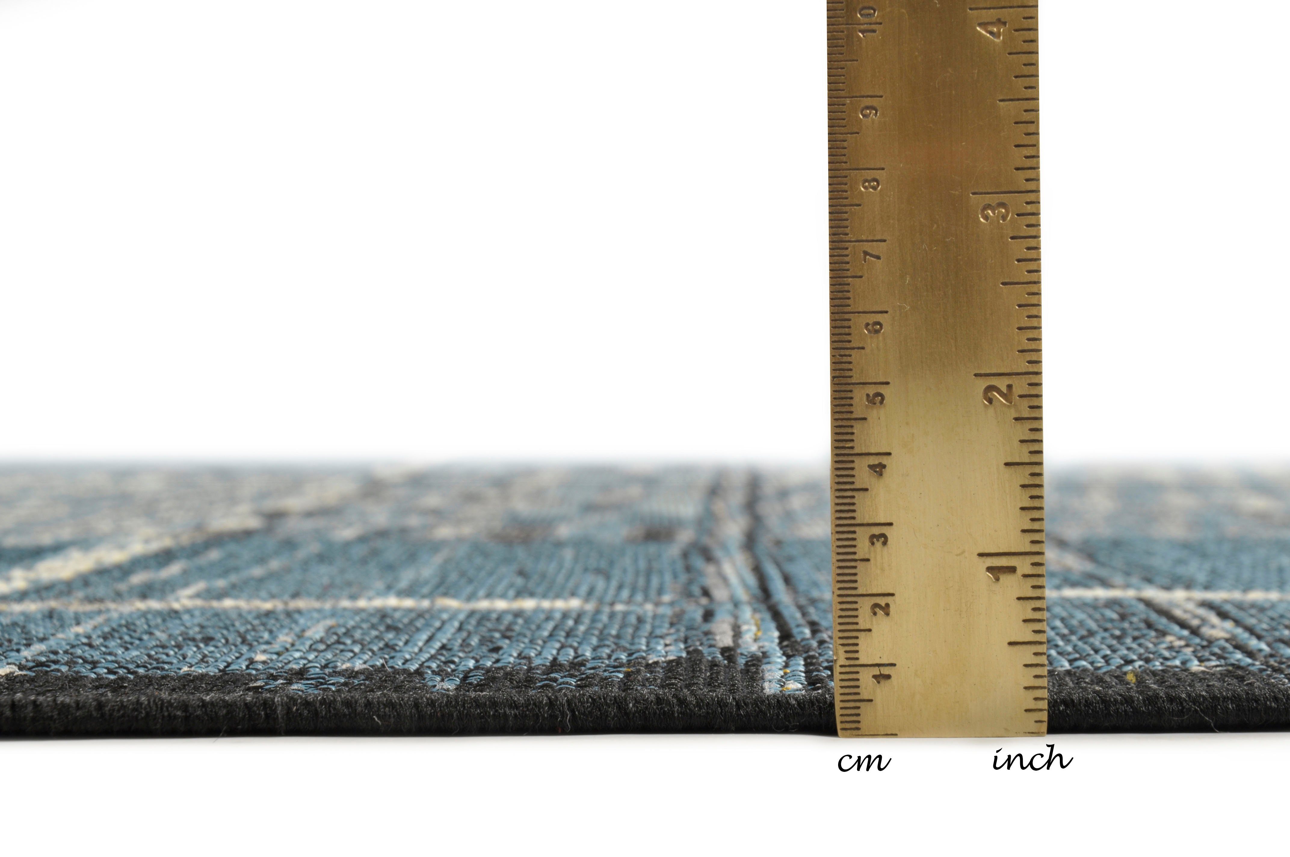 Teppich Outdoor-Africa 38, Gino Falcone, und mm, blau In- Outdoor Style, Flachgewebe, rechteckig, Höhe: 5 Ethno geeignet