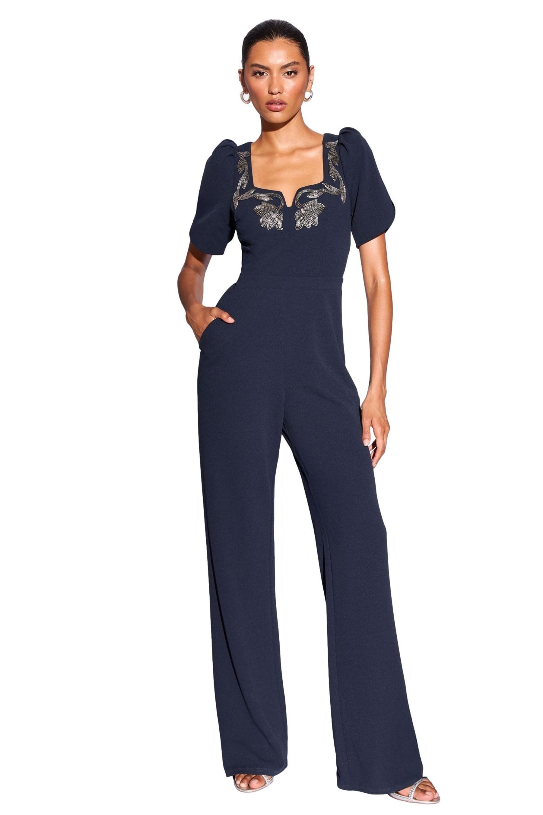 LIPSY Jumpsuit Lipsy Jumpsuit mit Puffärmeln, Regular (1-tlg)