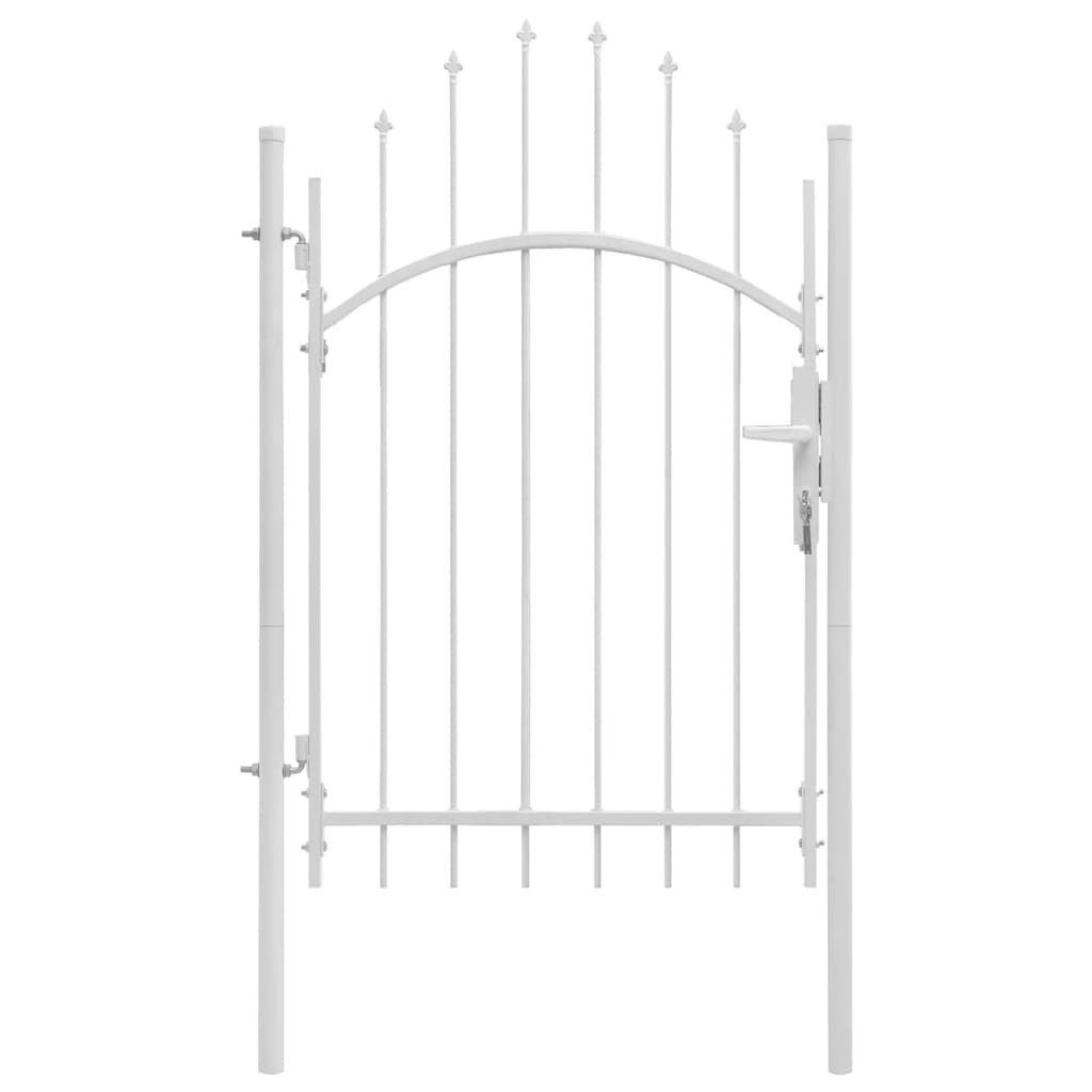 vidaXL Gartentor, Gartentor Stahl 1x2,25 m Weiß