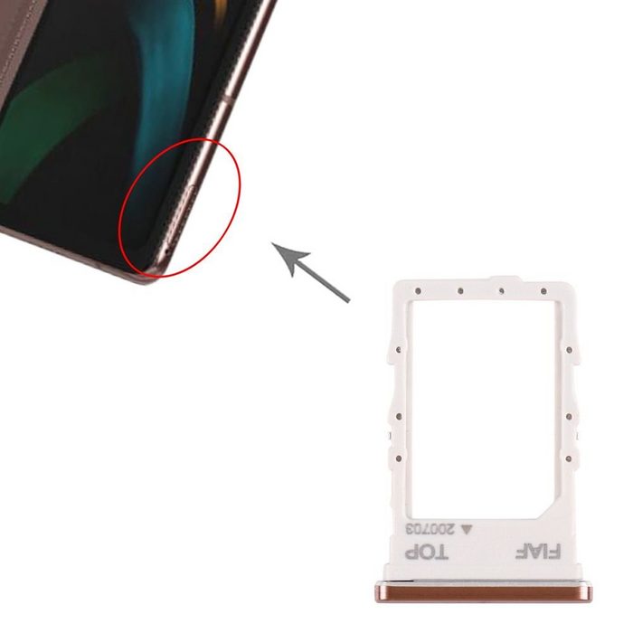 Wigento Sim Karten Halter für Samsung Galaxy Z Fold 2 5G Pink Card Tray Ersatzteil Reparatur Smartphone-Adapter 0 cm