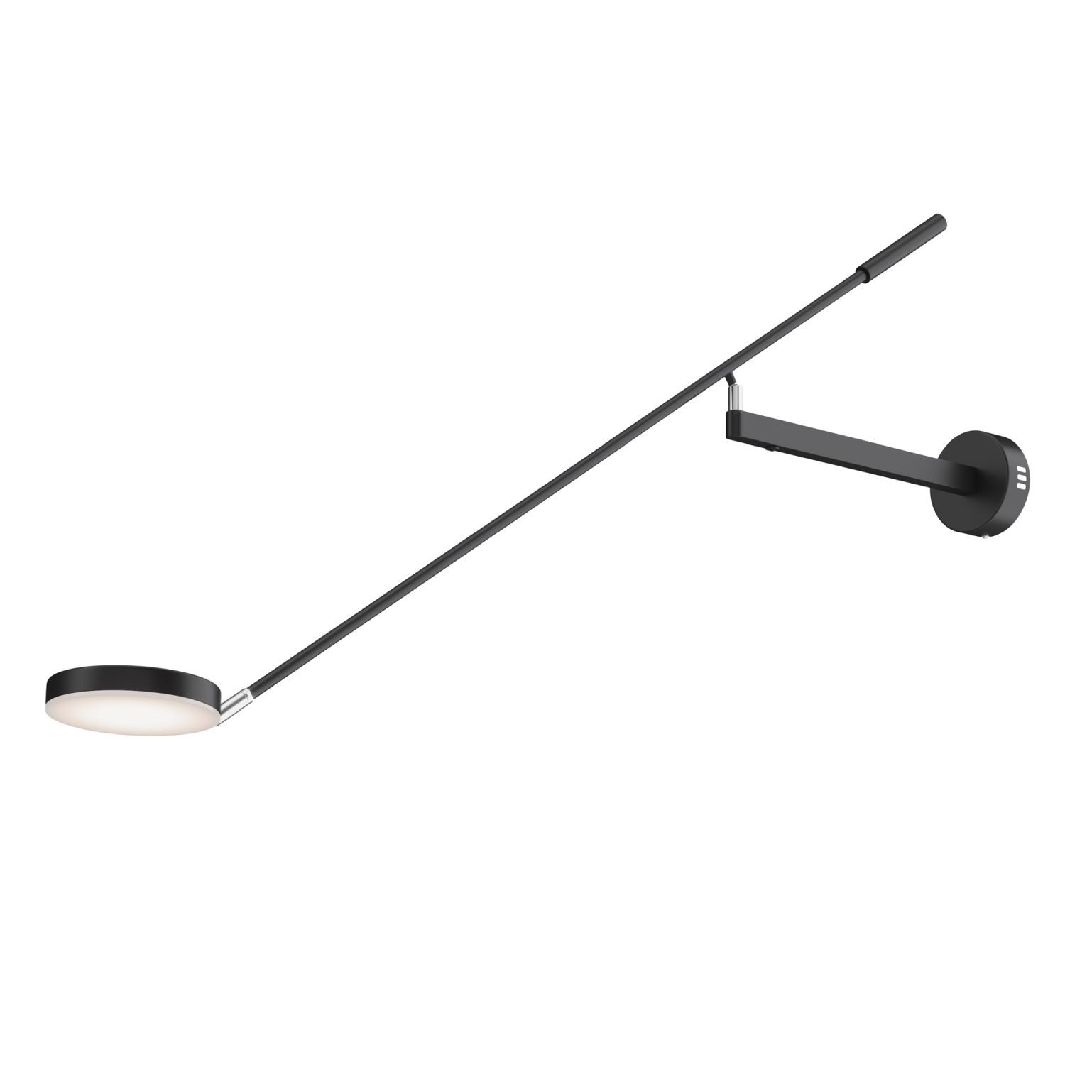 Licht-Erlebnisse Wandleuchte JORIS, LED, Warmweiß, LED Dimmer Metall mit Schalter verstellbar 12 cm breit Schwarz 550 lm