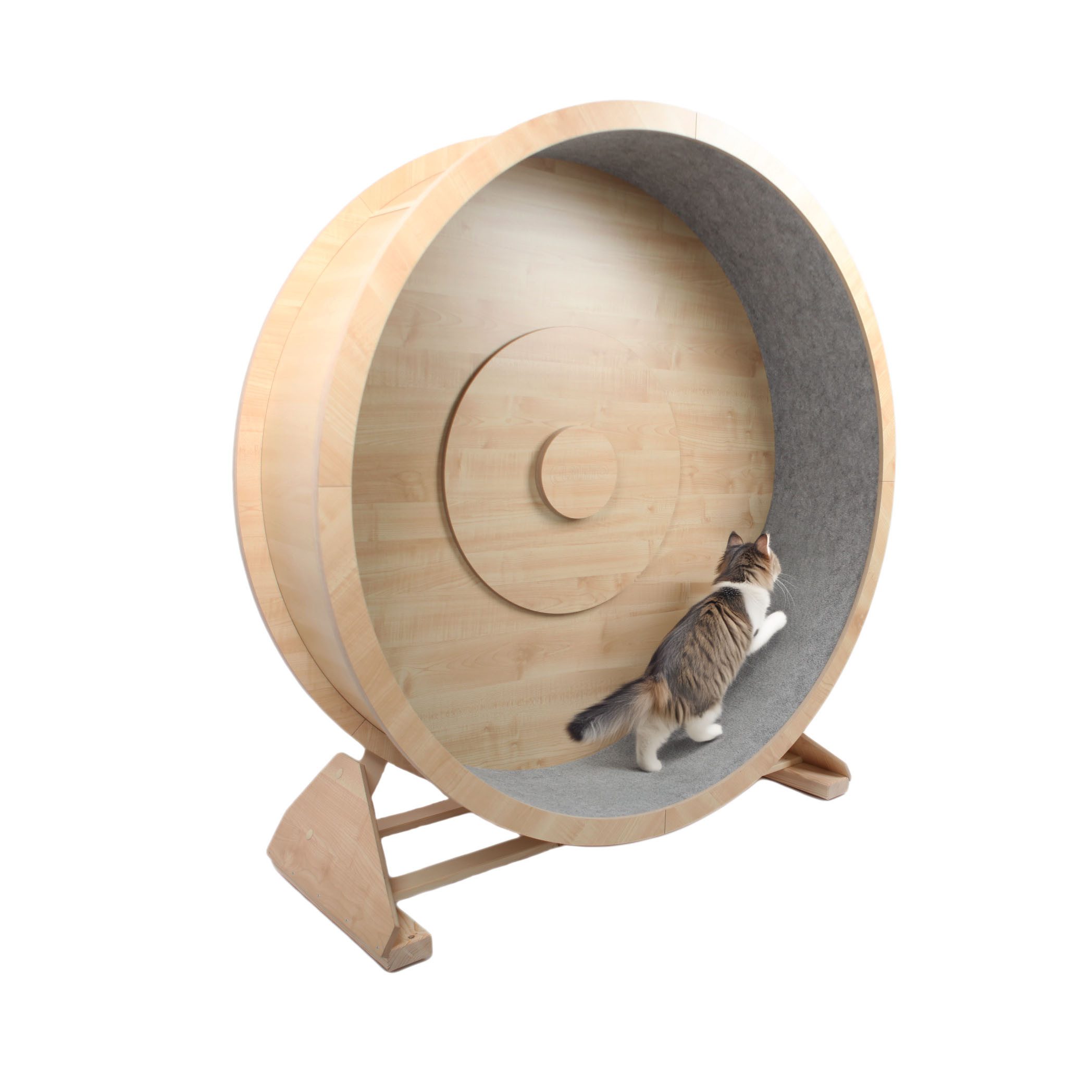 ELMATO Tierlaufrad Elmato 10696 Katzenlaufrad Rocky STAND XXL 140cm in natur/grau meliert