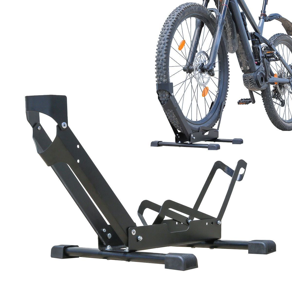 Cranit Fahrradständer Fahrradständer freistehend TS1 Fahrradhalter 26 bis 29" Reifen schwarz