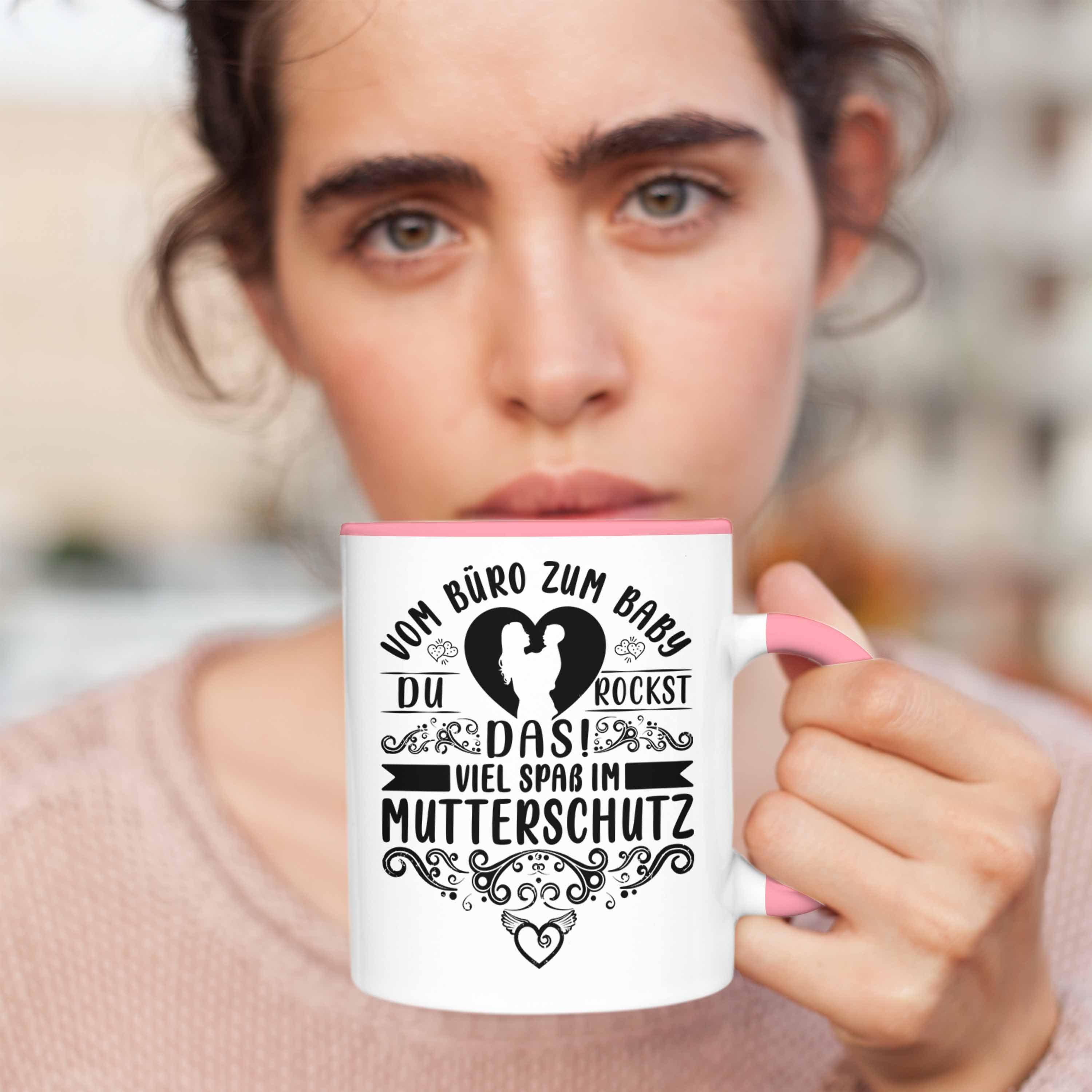 Tasse Trendation Mutterschutz Tasse Kollegi Mutterschutz Kaffeetasse Abschied Rosa Geschenk