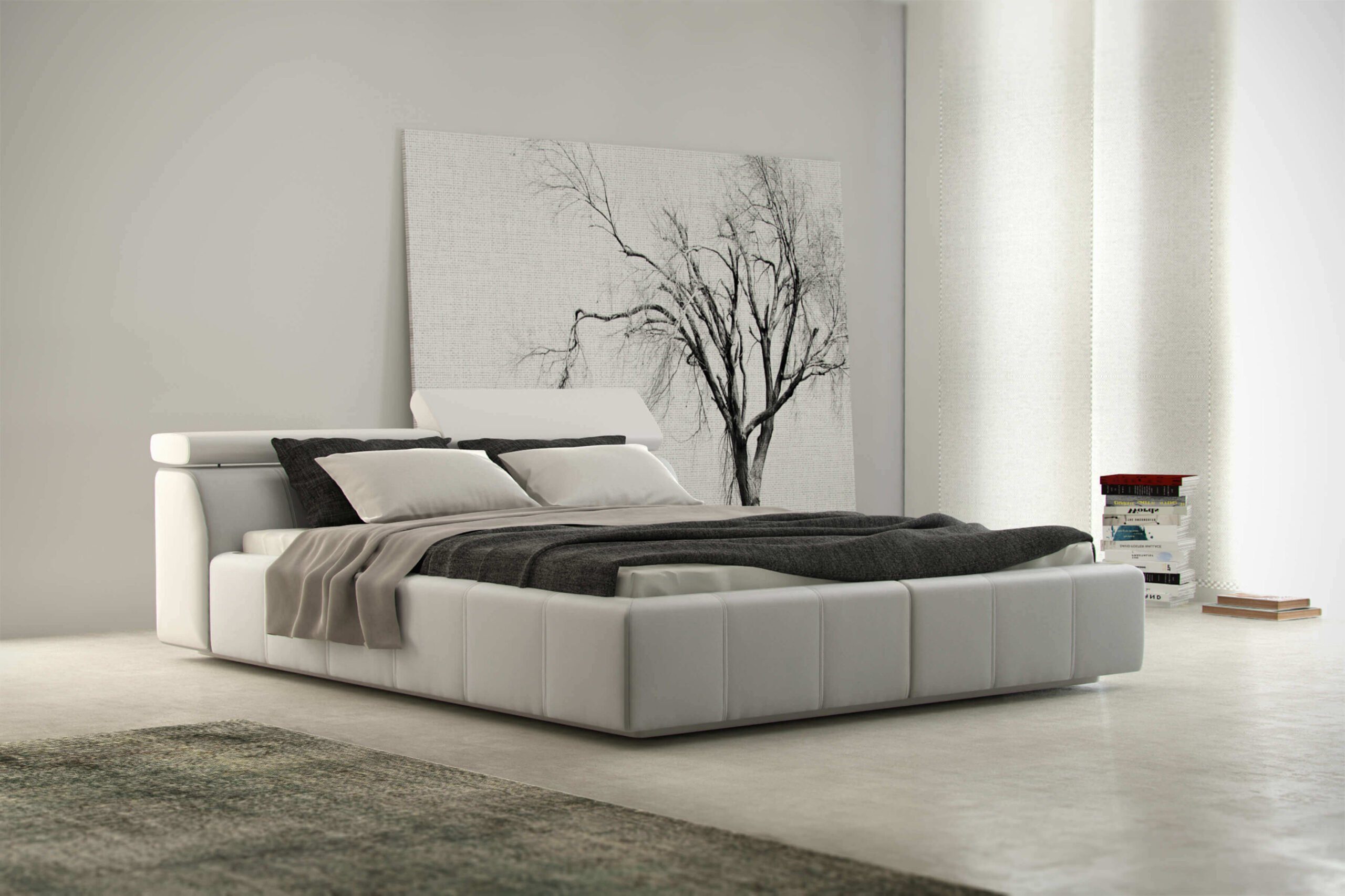 JVmoebel Bett, Bett Designer Betten Doppelbetten Polsterung Multifunktion Hotel