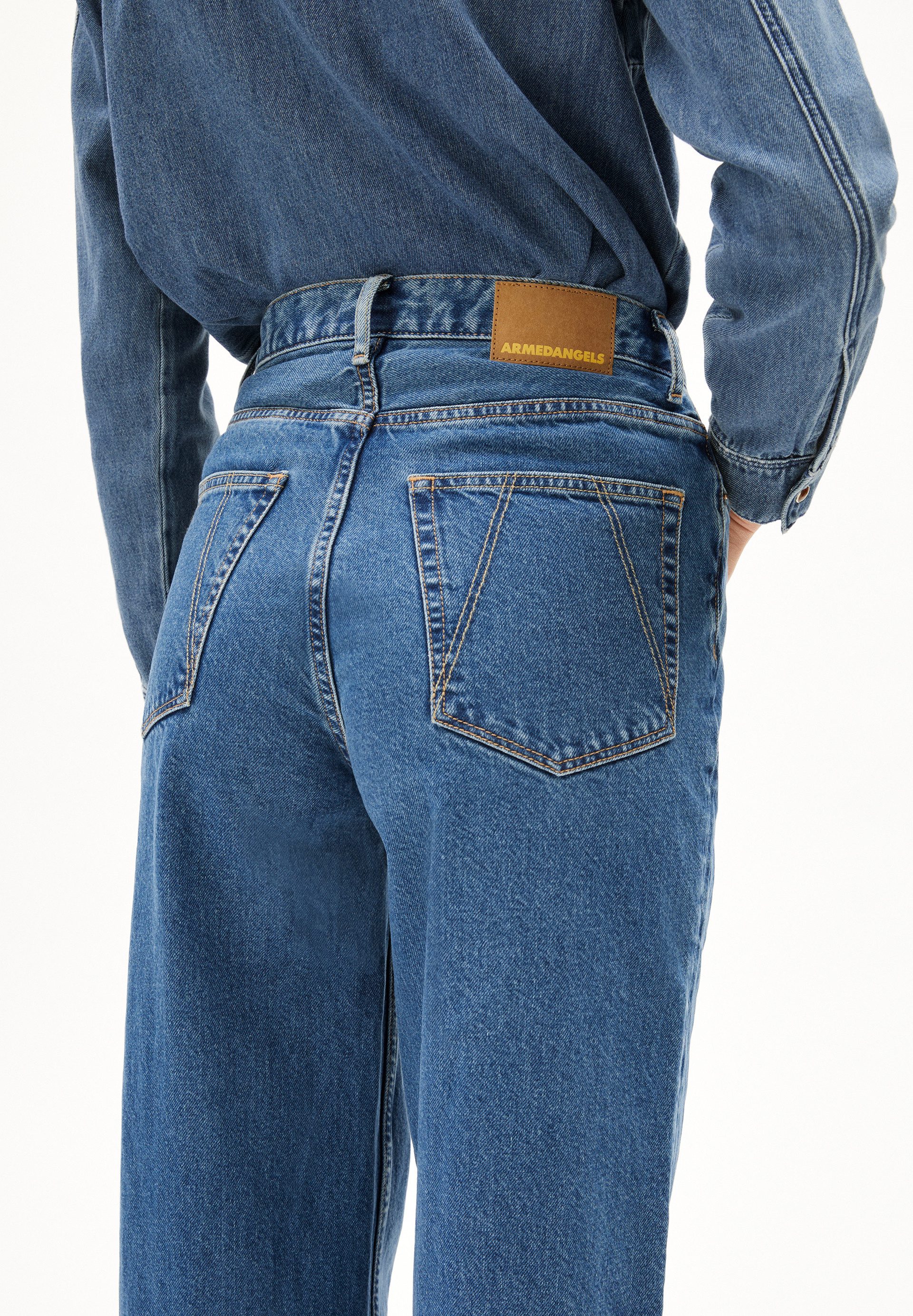 Armedangels Weite Jeans ENIJAA Wide Jeans recycelter Baumwolle (Non-Stretch, Regular Fit) High waist