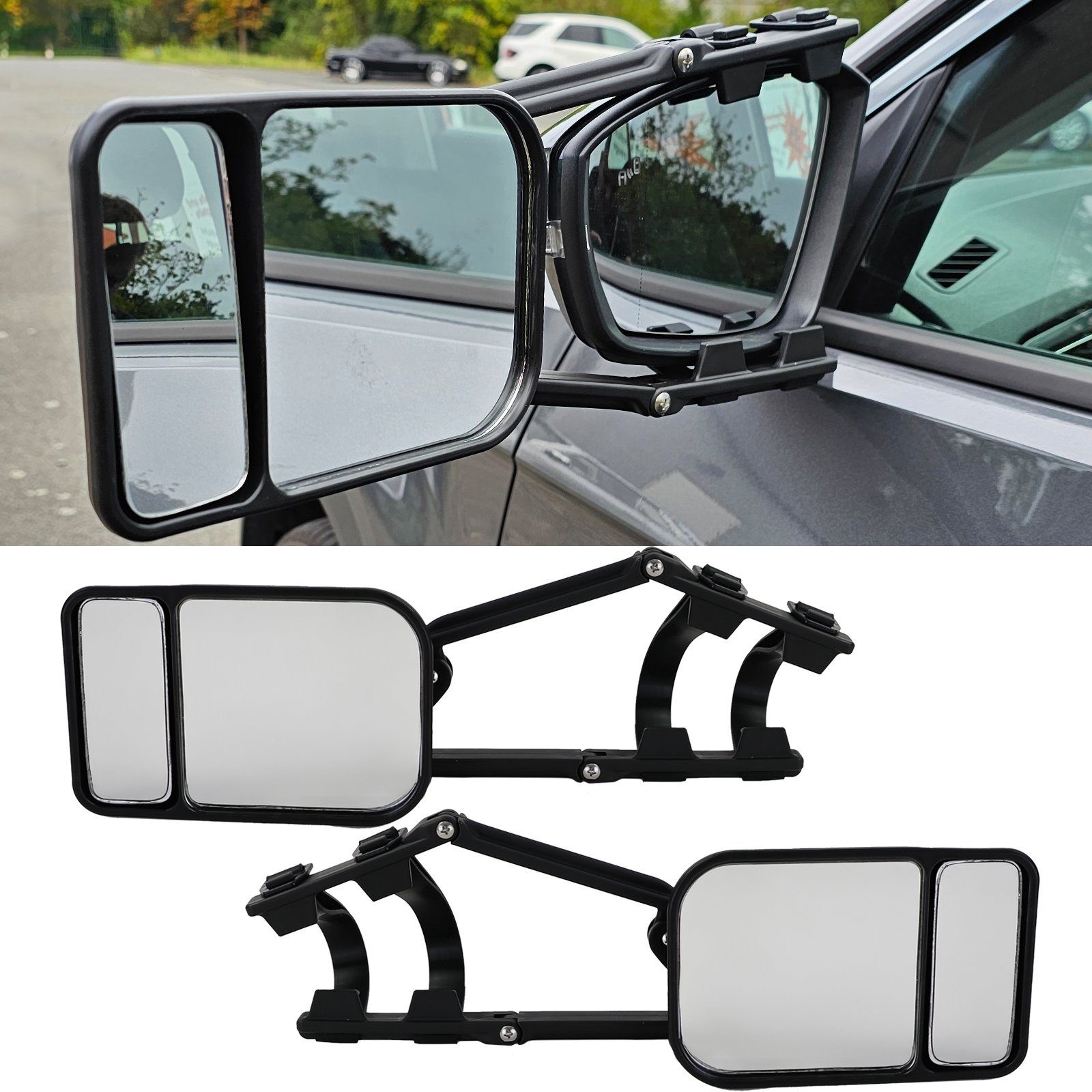 PKW-Anhänger 2x Caravanspiegel Wohnwagenspiegel Universal für Pkw und Bus