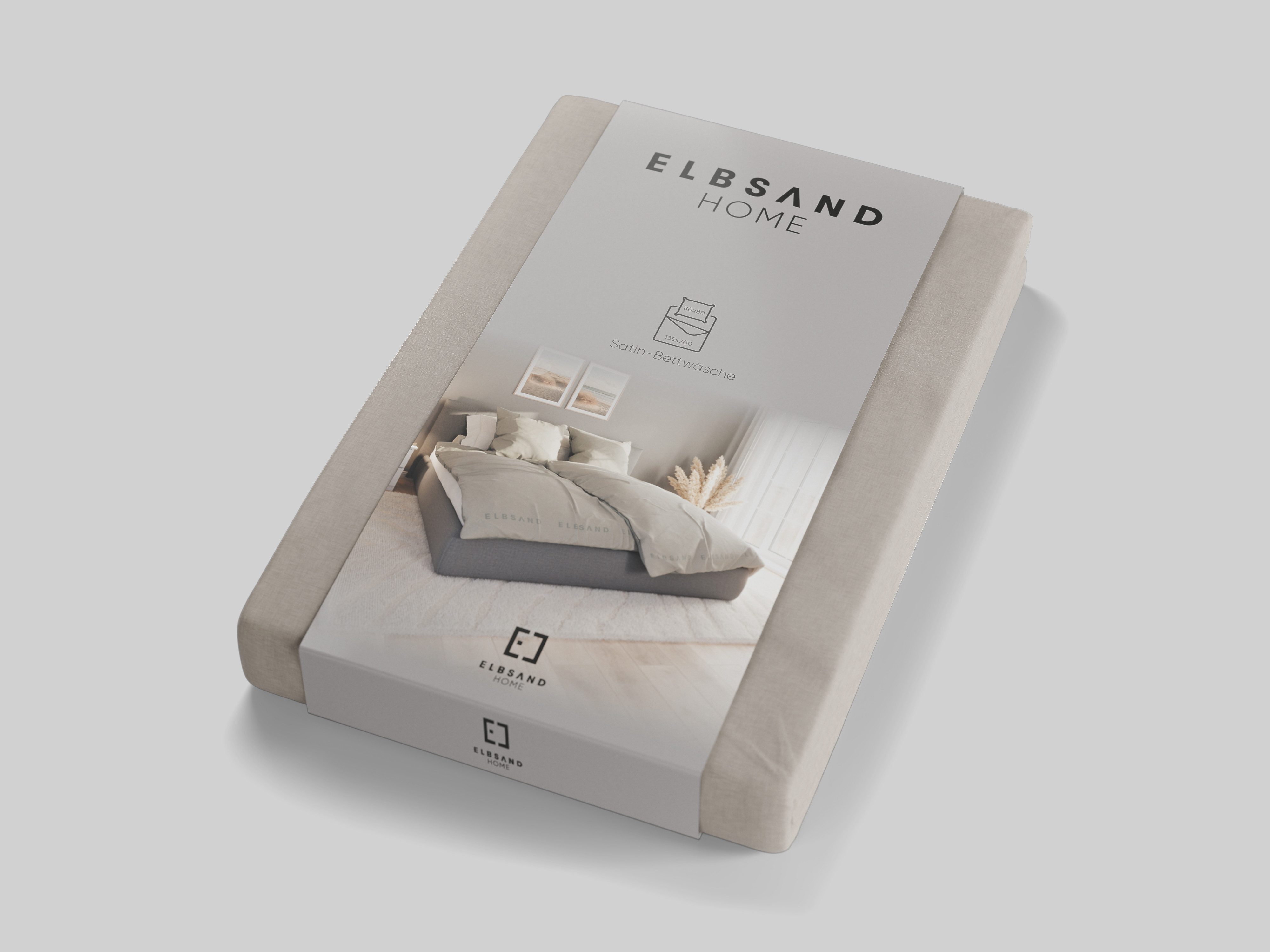 Elbsand Home Bettwäsche, 100% Baumwolle, Satin, 2 teilig