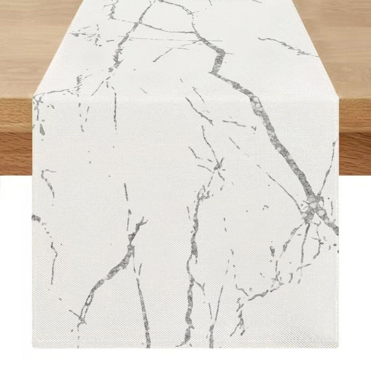 LuxusKollektion Tischläufer Tischläufer 40x200 Marmor Weiss Grau Gold