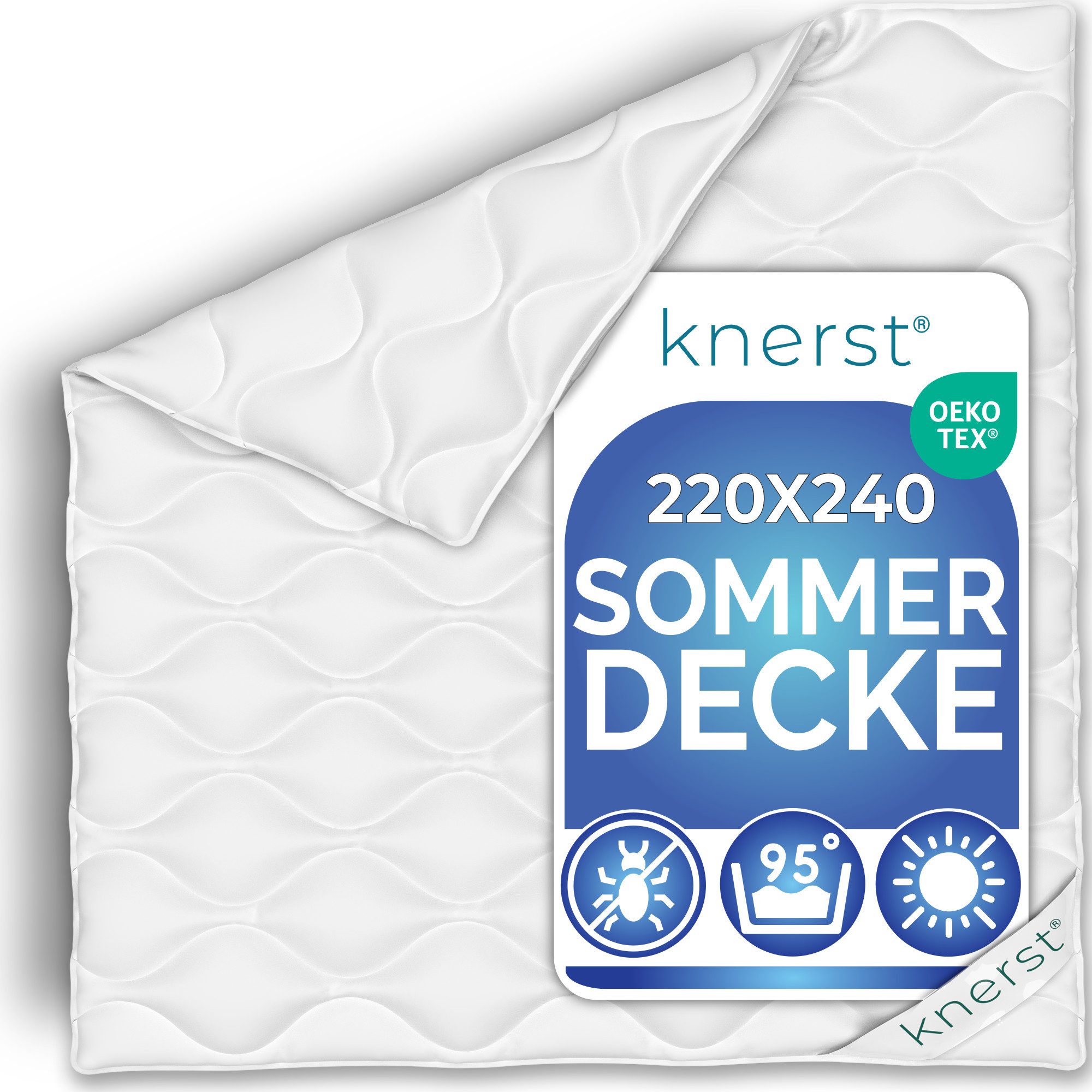 KNERST Microfaserbettdecke Sommerdecke & Ganzjahresdecke 135x200, 155x220, uvm, Füllung: Klimafaser-Polyesterfüllung, Bezug: Polyester, Allergikerfreundlich, atmungsaktiv, temperaturausgleichend