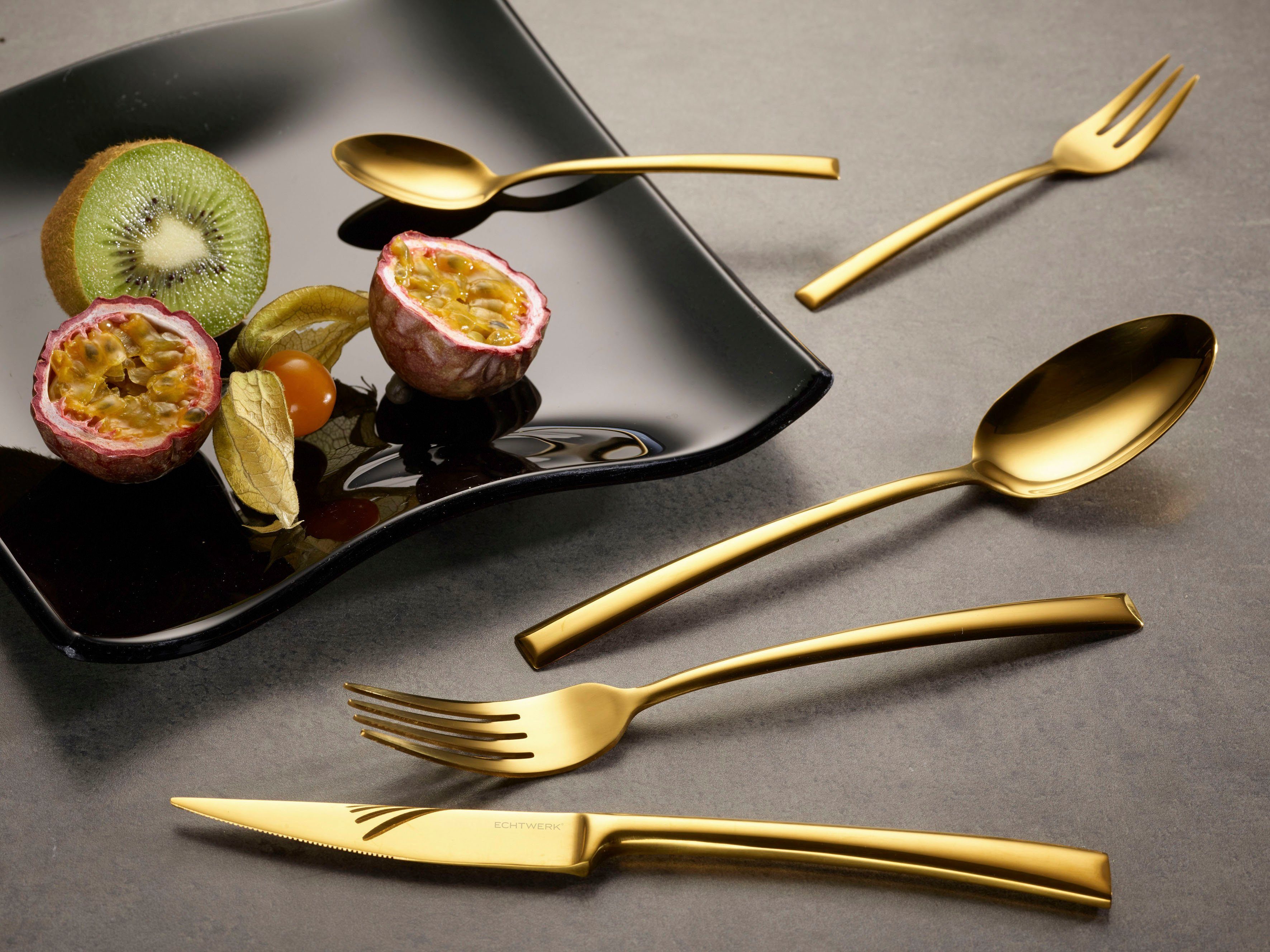 ECHTWERK Besteck-Set Avenlino Shiny (30-tlg), 6 Personen, Edelstahl 18/10, hochglänzend, inkl. Aufbewahrungs-Kassette