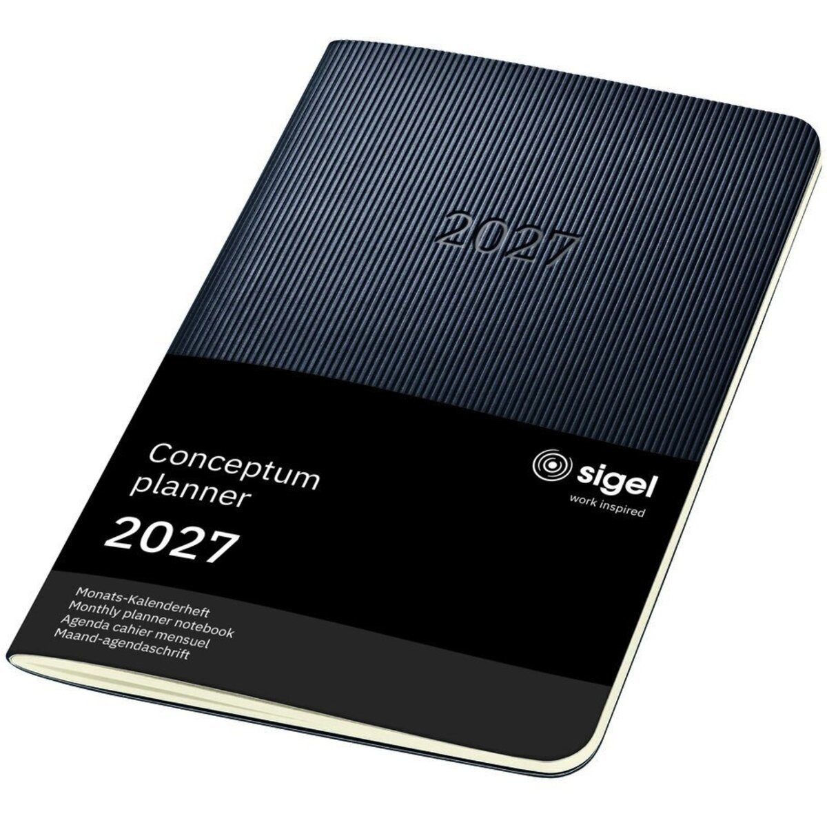 Taschenkalender Monats-Kalenderheft Conceptum 2027 Softcover schwarz 64 Seiten ca. A6