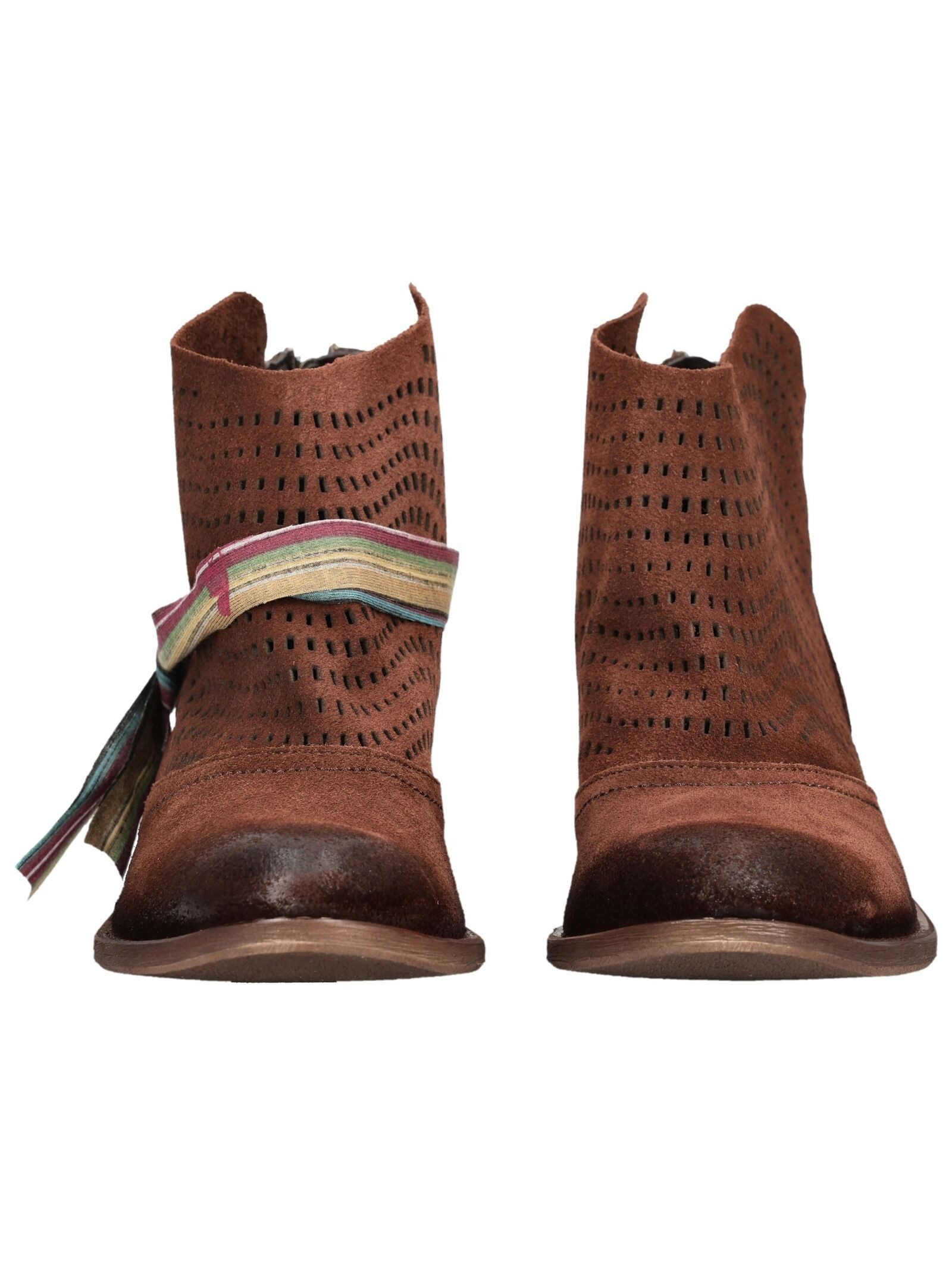 Felmini Stiefelette Veloursleder Cowboy Stiefelette