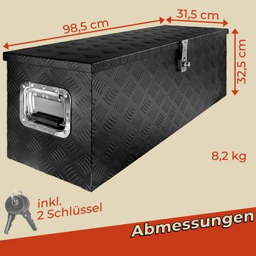 Trucky Anhänger-Deichselbox Deichselbox Werkzeugkasten Truckbox Alu Box Transportbox D100 Schwarz