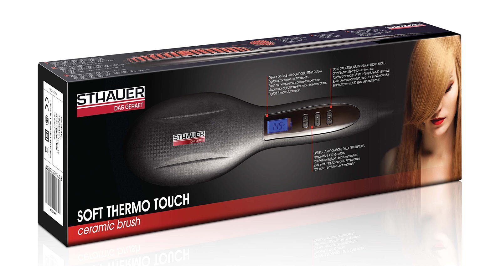 Keramik Touch mit Sthauer Kosmetex Glättungseffekt, Thermobürste Haarschneider Thermo