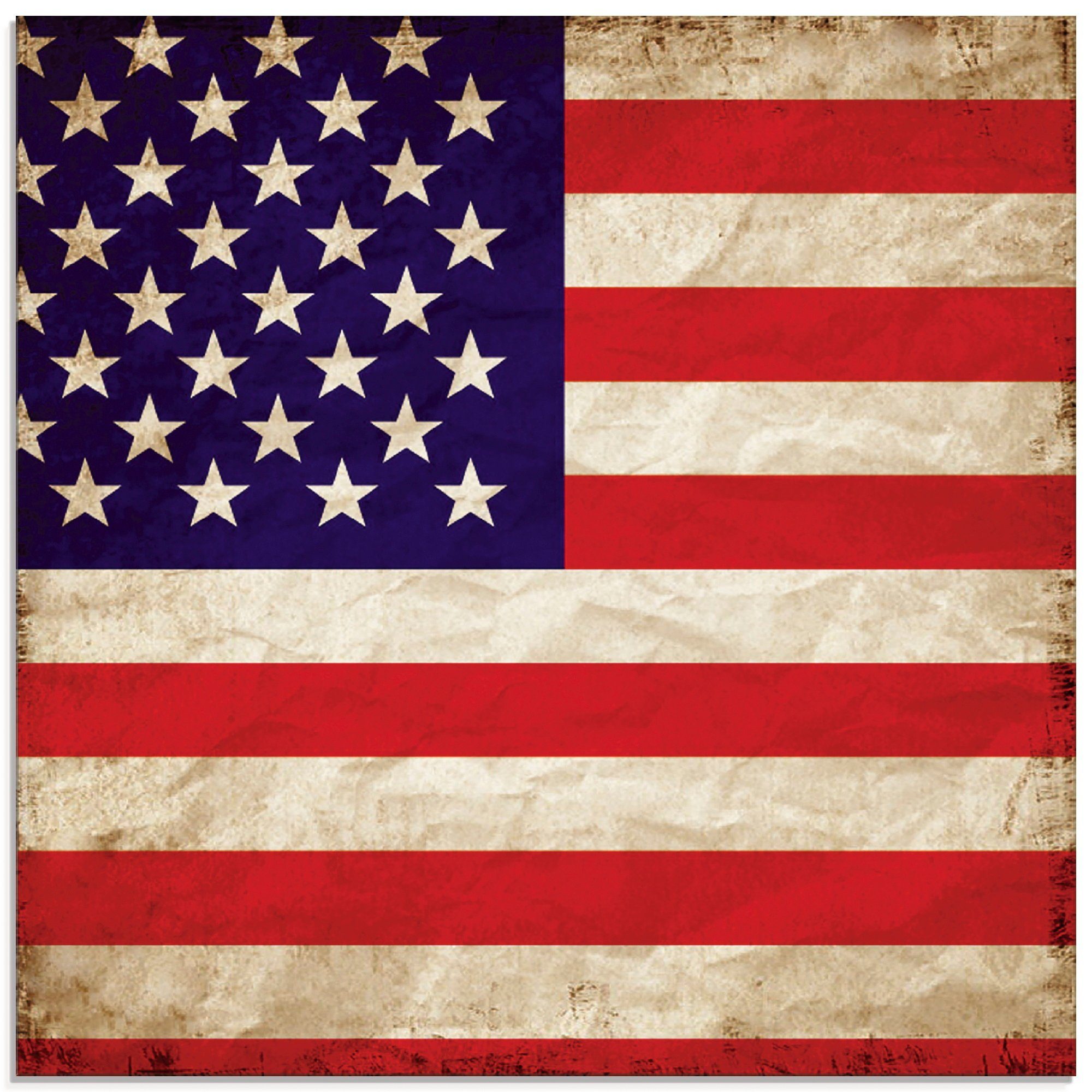 Artland Glasbild USA Amerikanische Flagge, Zeichen (1 St), in verschiedenen Größen