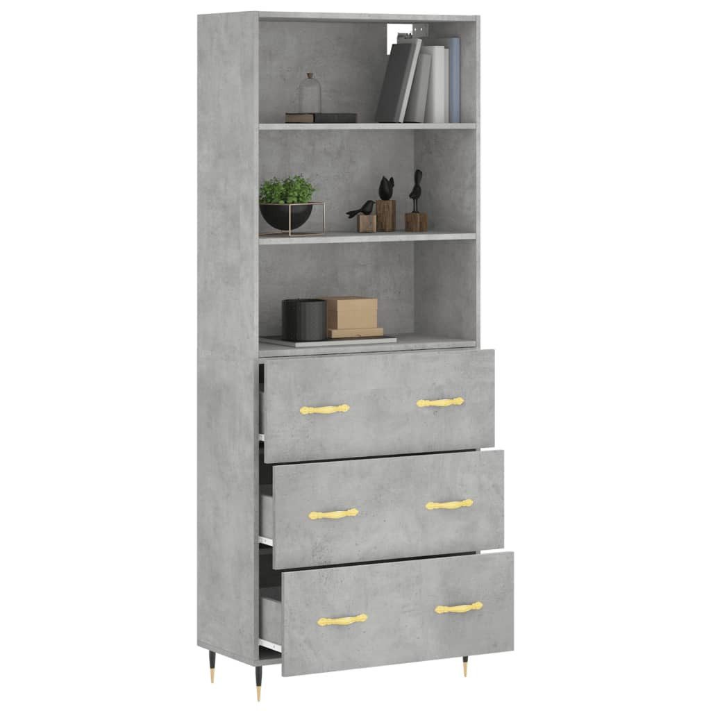 vidaXL Highboard Highboard Betongrau 69,5x34x180 cm günstig online kaufen