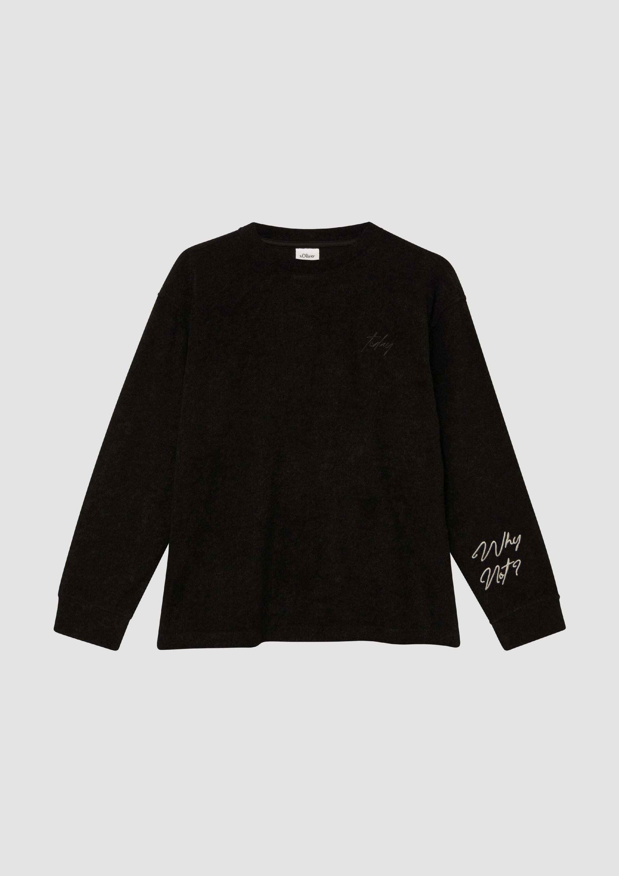 s.Oliver Langarmshirt T-Shirt Warmes Longsleeve mit Struktur in Oversize