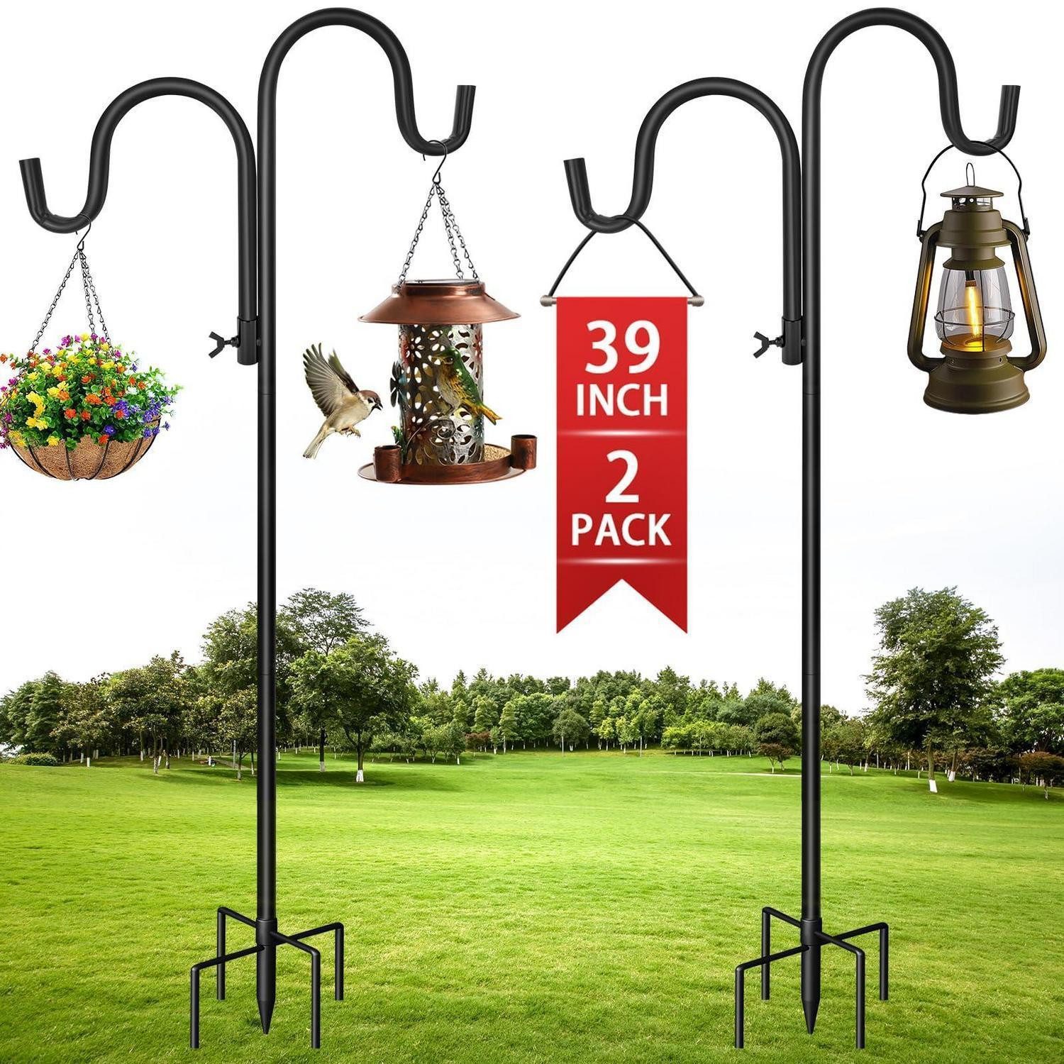 LuxusKollektion Doppelhaken Schäferhaken Garten Doppelhaken 100cm Verstellbar, (2-St)