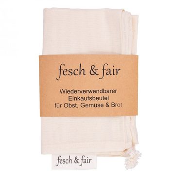fesch & fair Einkaufsbeutel Brotbeutel Biobaumwolle 30x40
