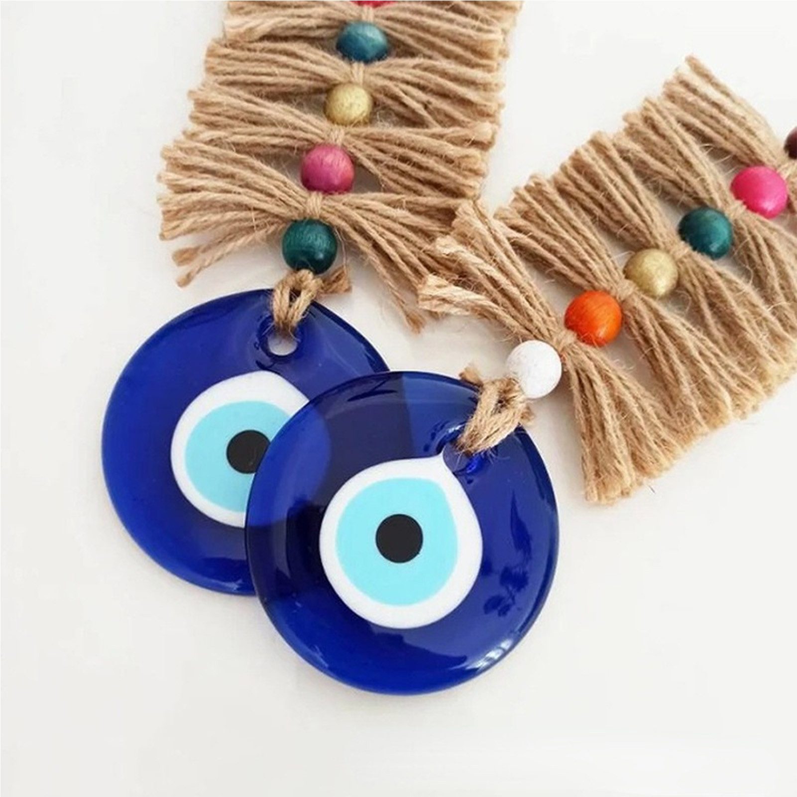 Jumpeak Wanddekoobjekt blaue augen,wanddekoration wohnzimmer,die augen des teufels,boho deko, boho wanddeko,boho style,dekoration wohnzimmer,dekoration aesthetic