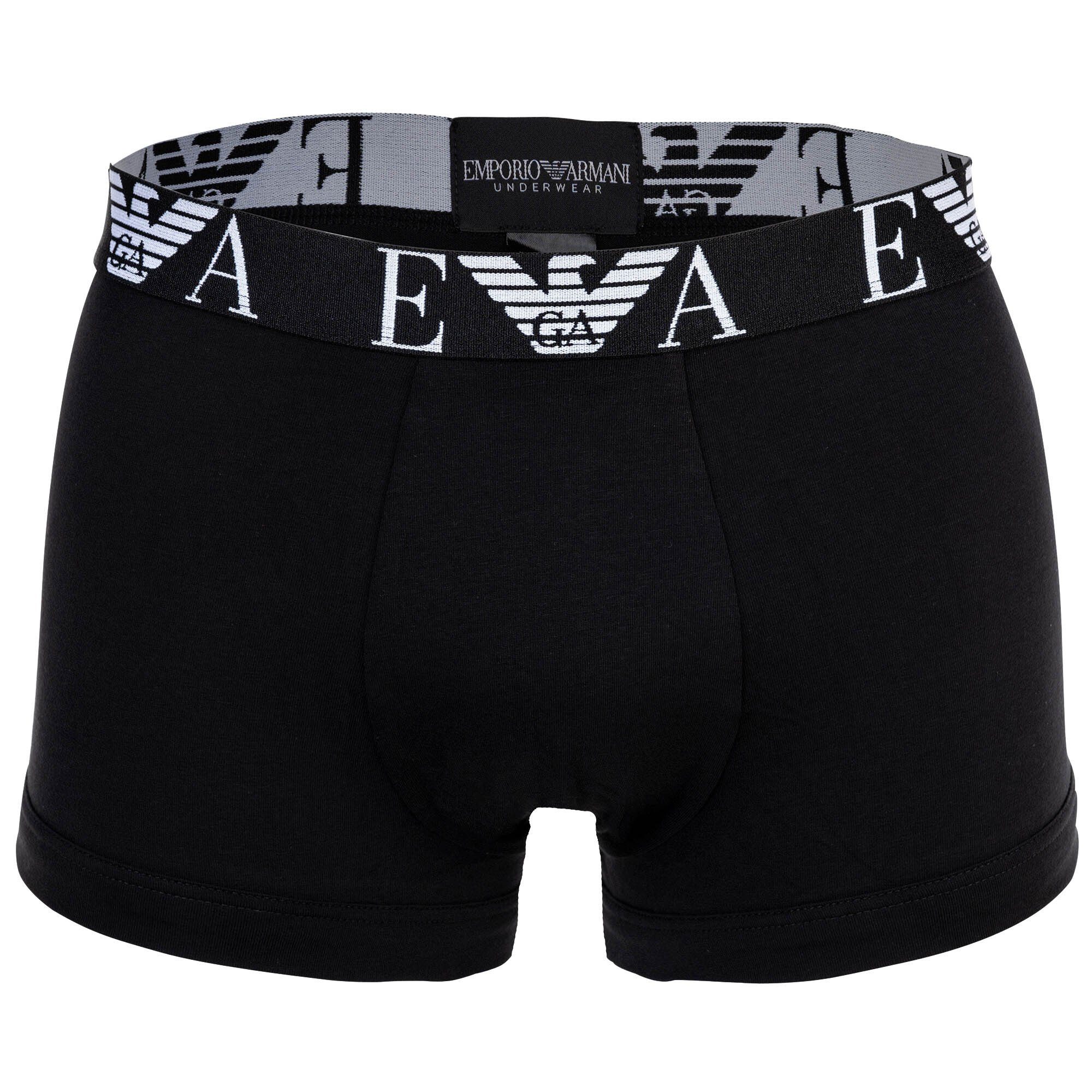 Emporio Armani Boxer Herren Boxershorts, BOLD MONOGRAM Schwarz/Hellgrün 3er Pack 