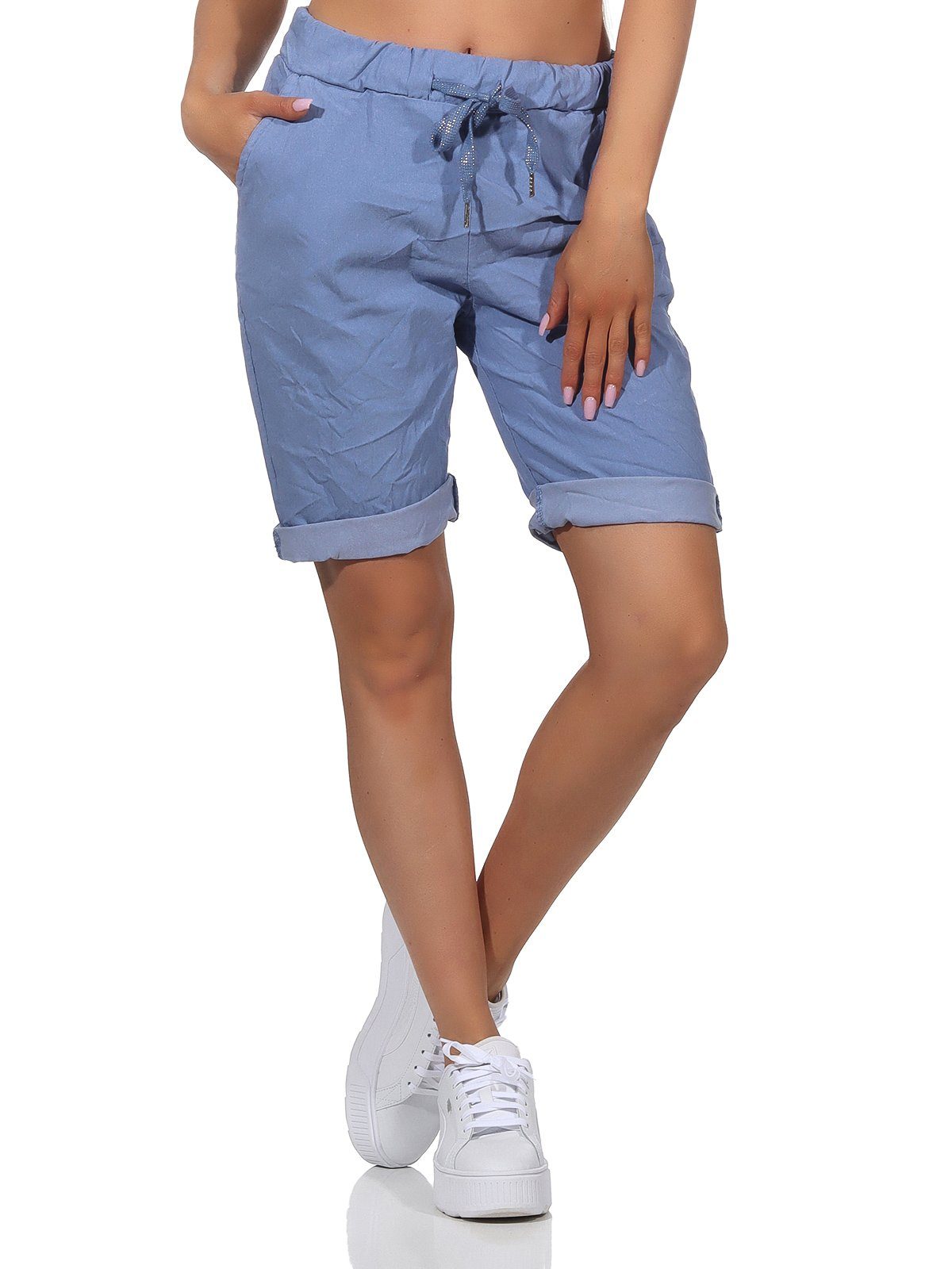 Aurela Damenmode Chinoshorts Kurze Damen Sommerhose Chino Shorts Jeans Bermuda