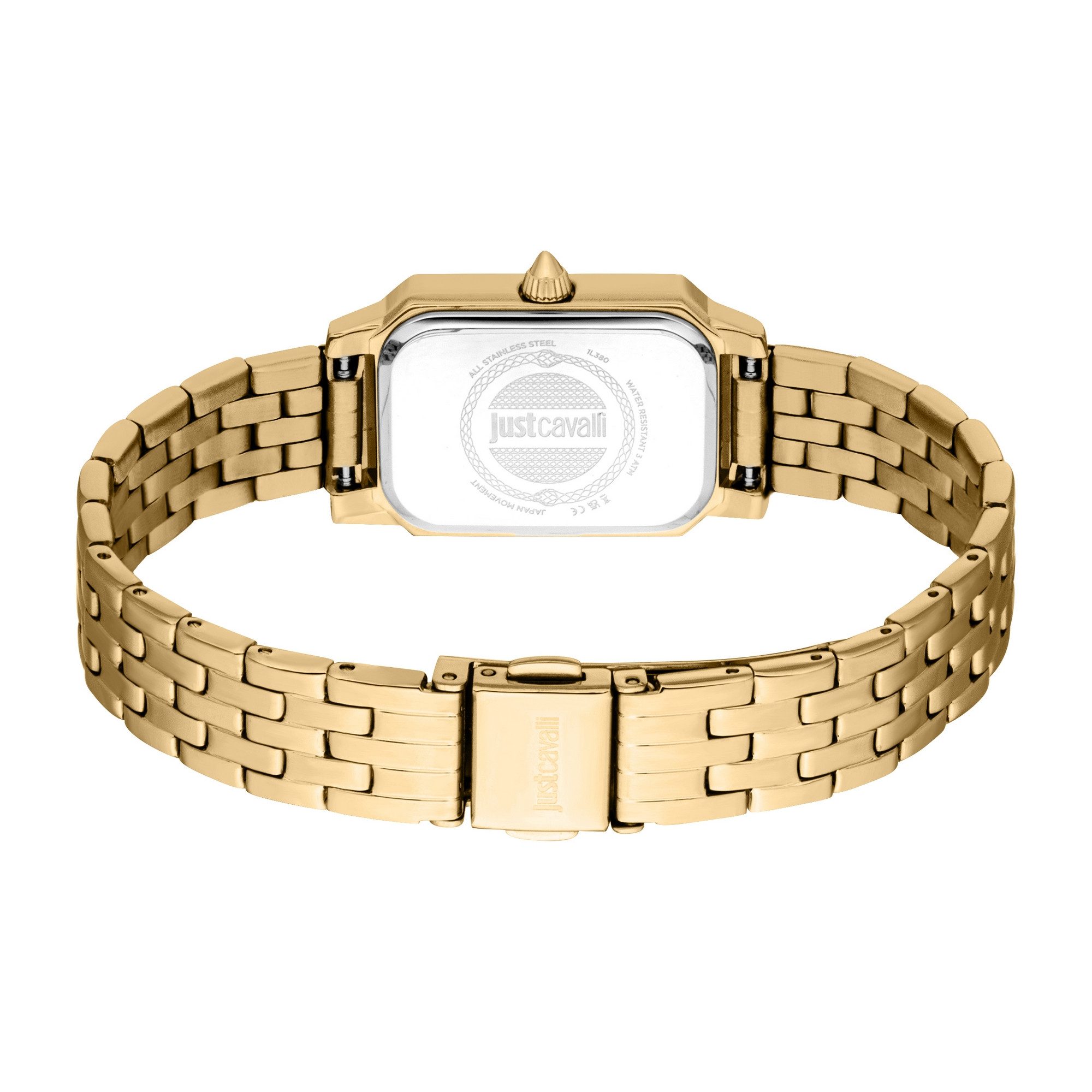 Just Cavalli Time Quarzuhr Core JC1L380M0065, Armbanduhr, Damenuhr, Edelstahlarmband, analog, Kristallsteine