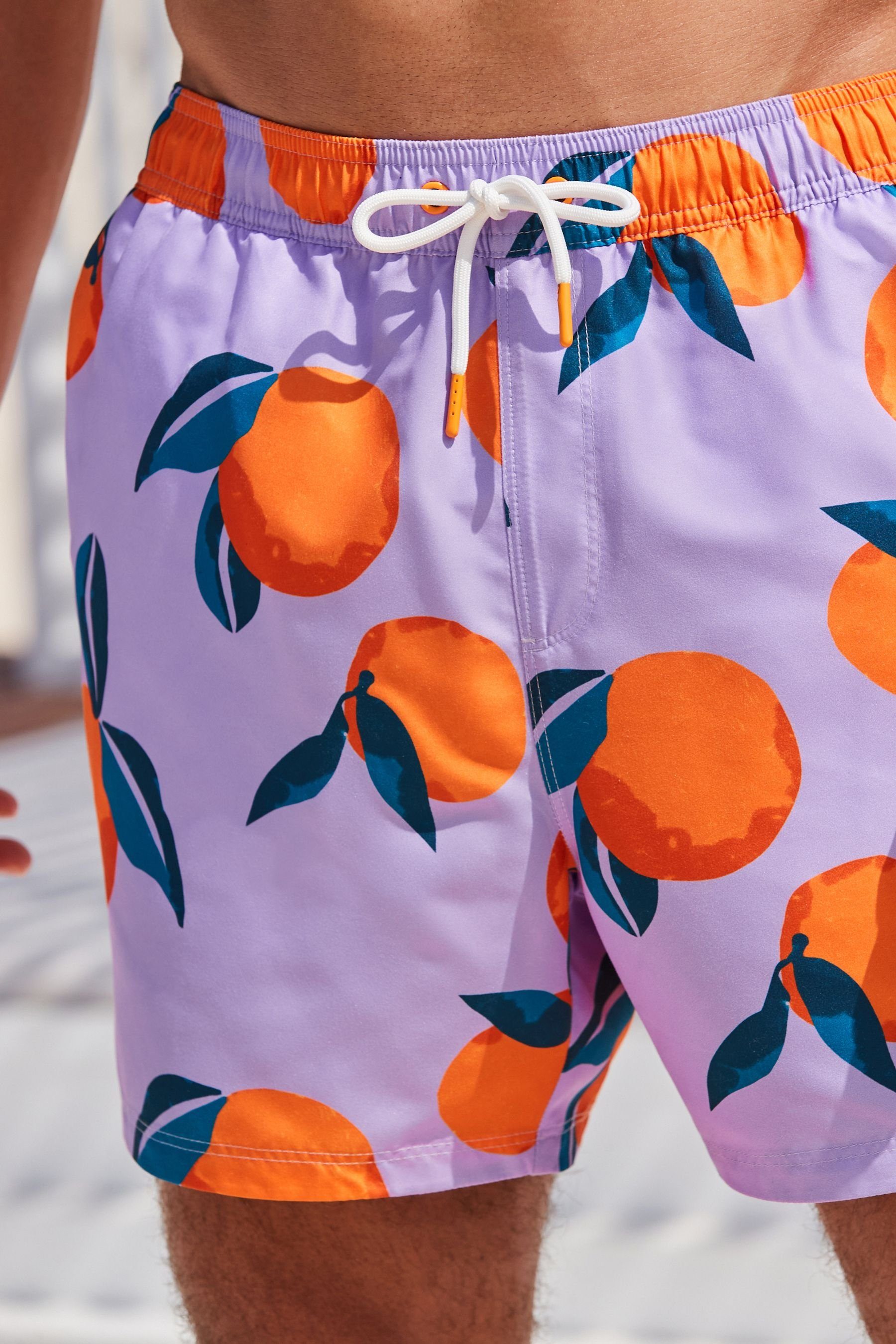 Next (1-St) mit Badeshorts Lilac Oranges Badeshorts Print