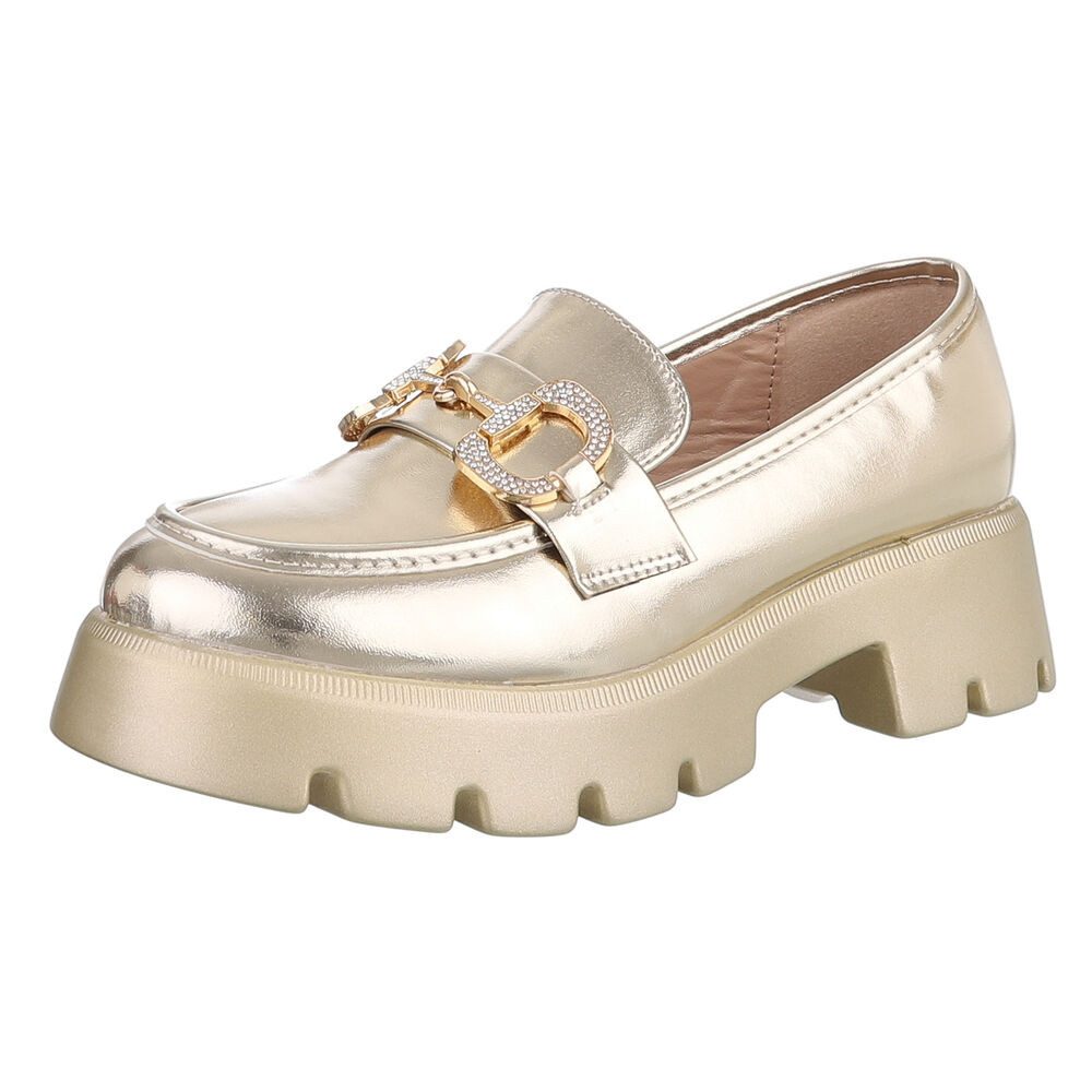 Ital-Design Modischer Loafer mit Schnalle für Damen - Komfort & Stil Slippe günstig online kaufen