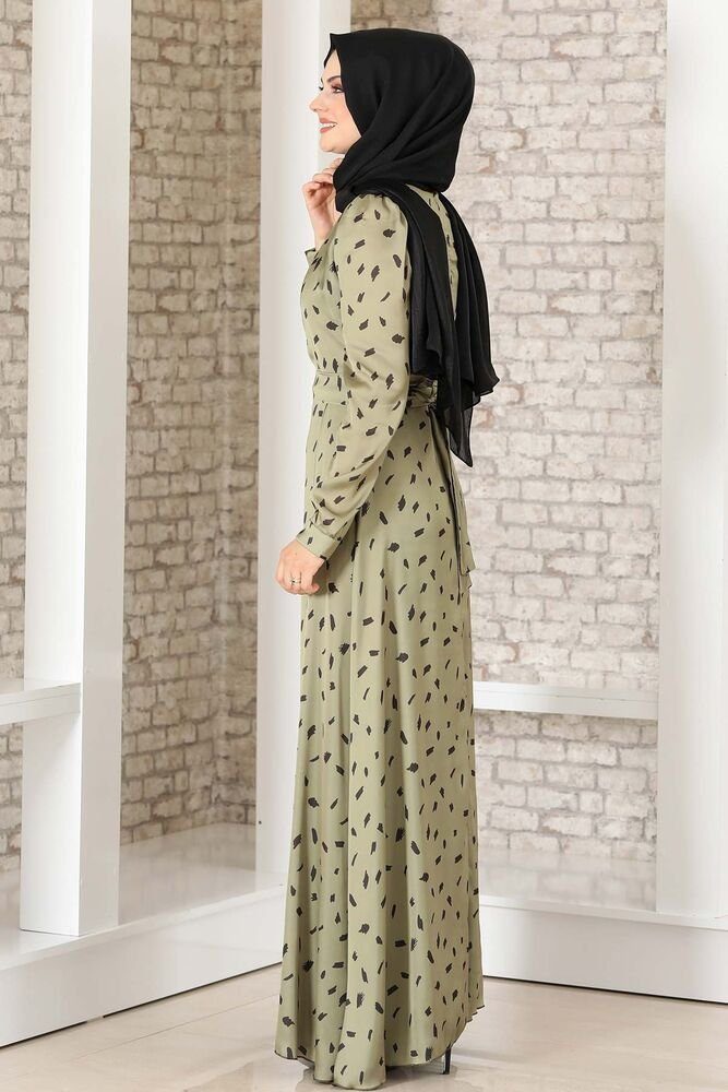 fashionshowcase Satinkleid Abendleid gemustert Hijab Mode günstig online kaufen