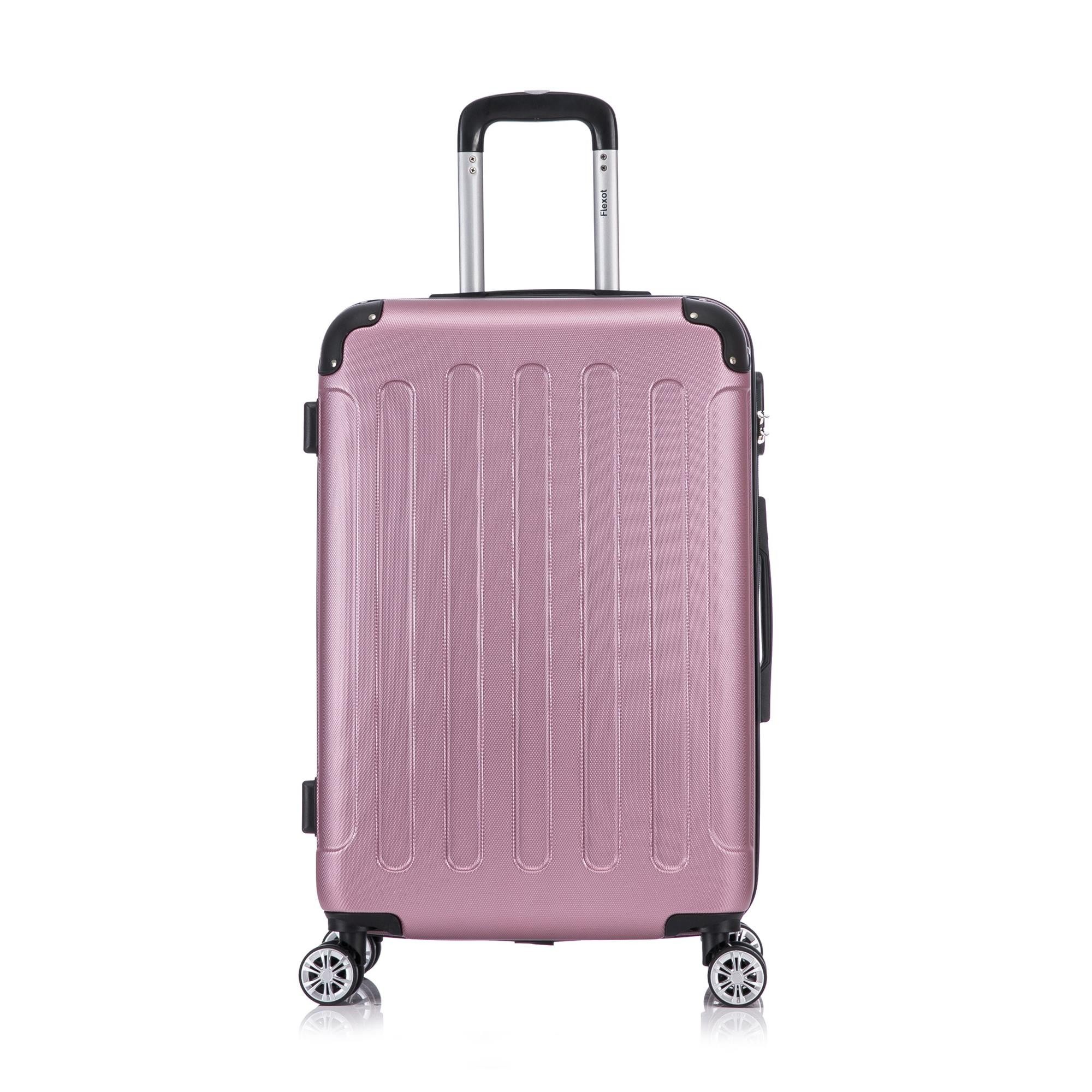 Flexot Hartschalen-Trolley F-2045 Kofferset, 360° Rollen, robuster Reisekoffer, Bordcase, 4 Rollen, Robuster und moderner Koffer mit vier 360° Rollen und Zahlenschloss