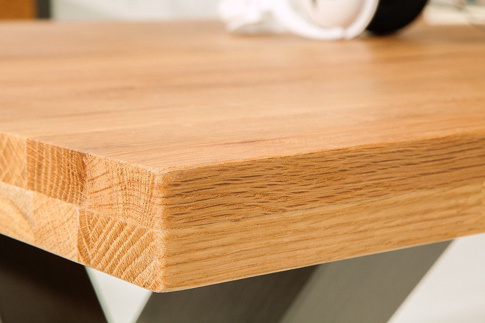 riess-ambiente Esstisch THOR 200cm natur/schwarz - Wildeiche, Holz, geölt, X-Gestell, Metall (Einzelartikel, 1-St), Industrial Design für Esszimmer – ideal für  – Bild 5 von 5