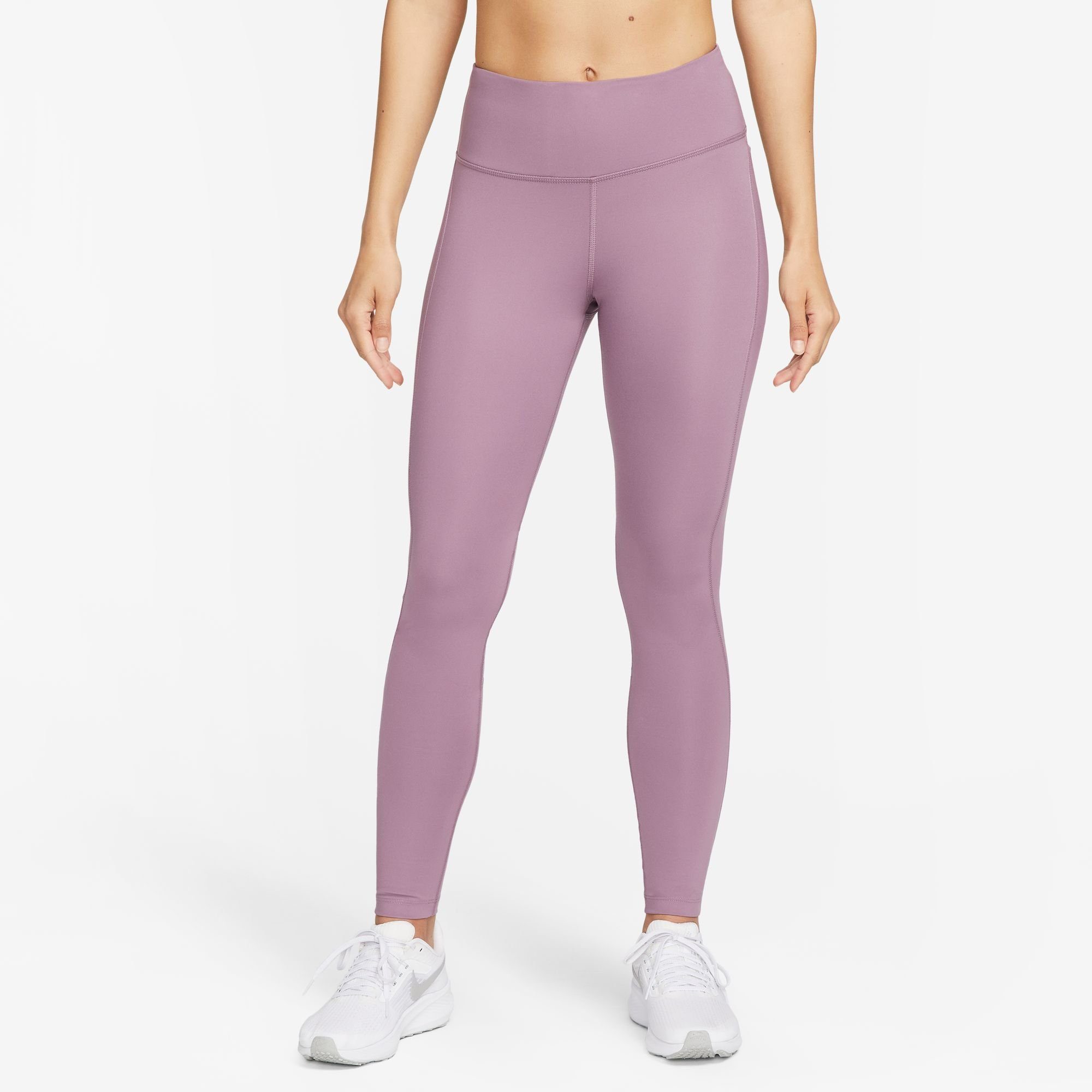 Nike Lauftights EPIC FAST WOMEN'S MID-RISE POCKET RUNNING LEGGINGS VIOLET DUST/REFLECTIVE SILV | Tights