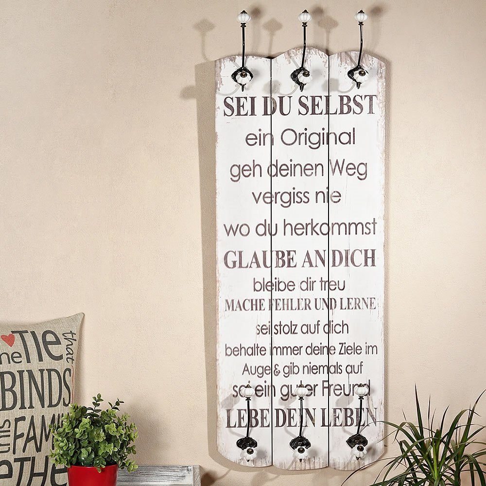 Melko Wandgarderobe Wandpaneel Holz Hakenleiste 6 günstig online kaufen