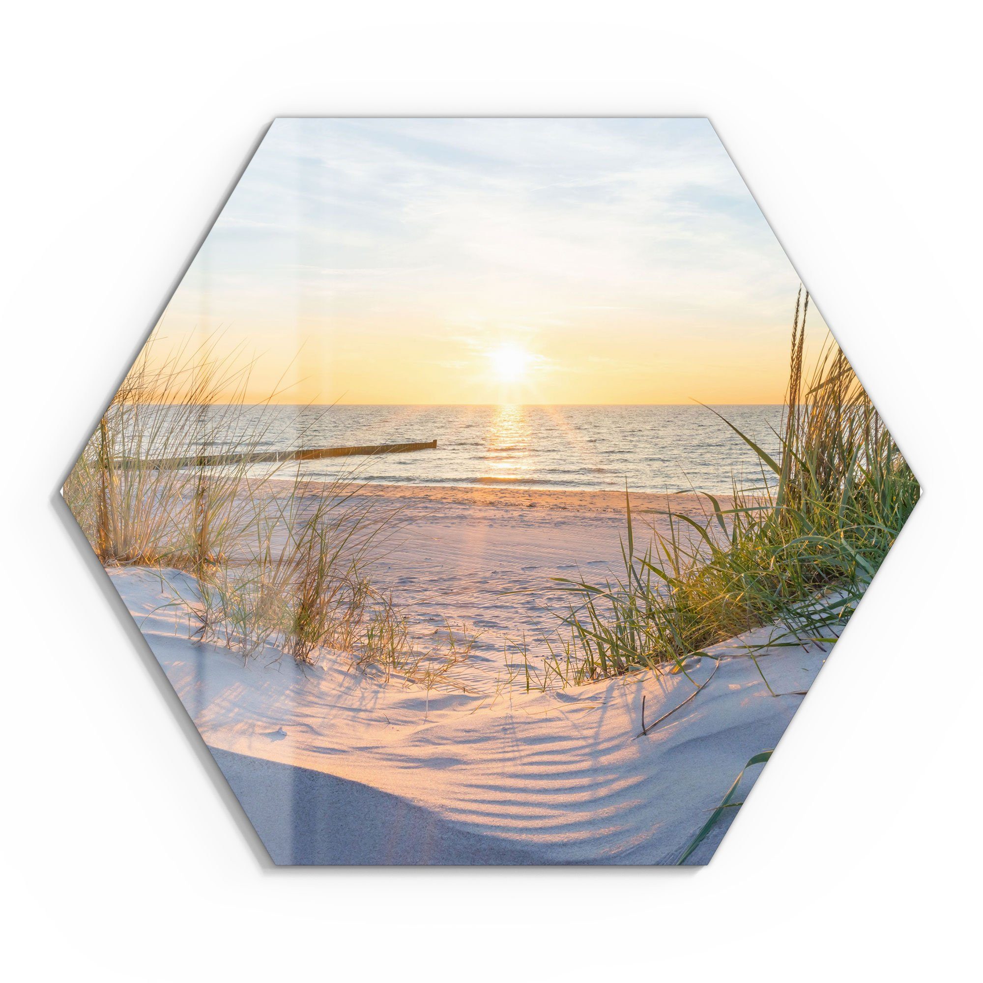 DEQORI Glasbild 'Abendsonne an der Ostsee', günstig online kaufen