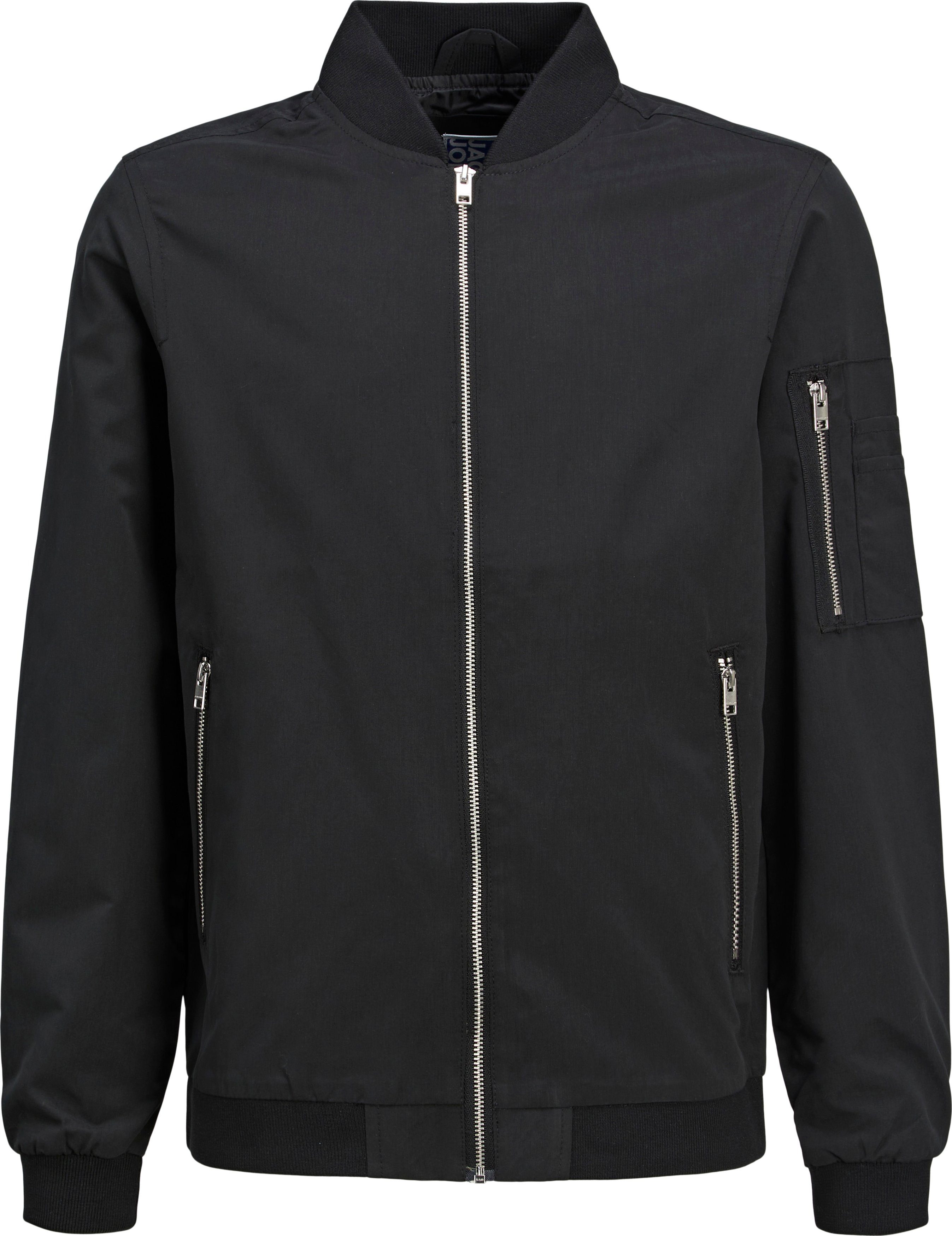Jack & Jones Junior Bomberjacke JJERUSH windabweisend und pflegeleicht unifarben, modisch, regular fit, Web, Stehkragen – Bild 4 von 5