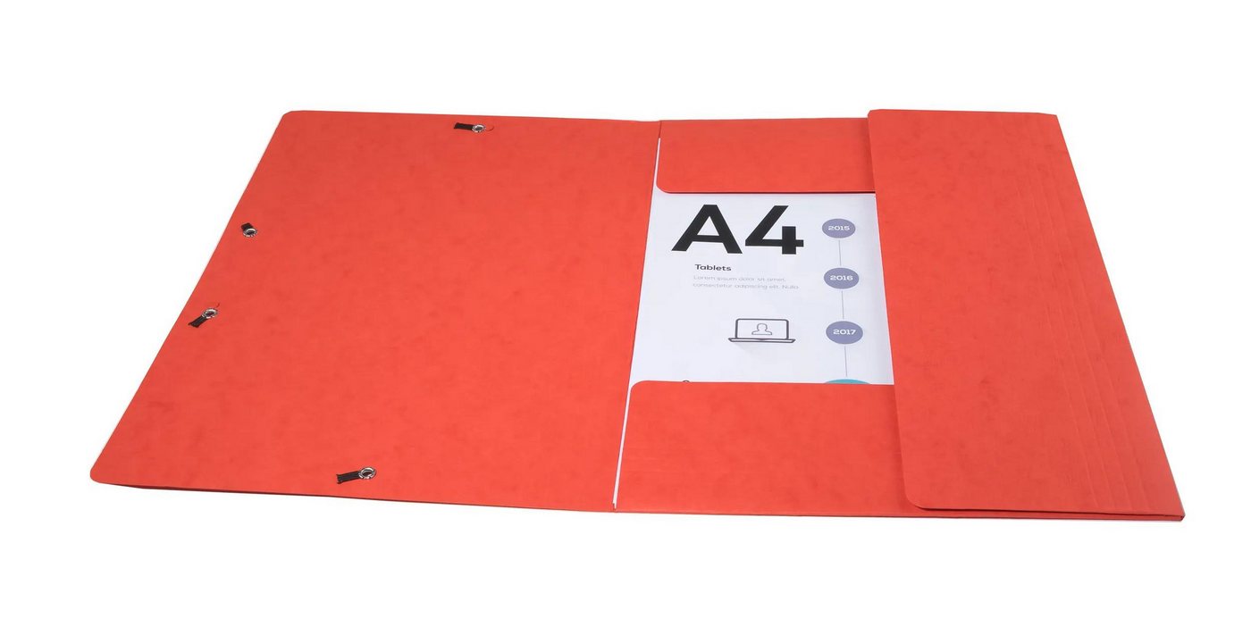 Thumbnail - EXACOMPTA Organisationsmappe 50x Sammelmappe + Gummizug, 3 Klappen Karton, 425g/qm A4, Rot, 55755E, Sammelmappen 3 Klapp...