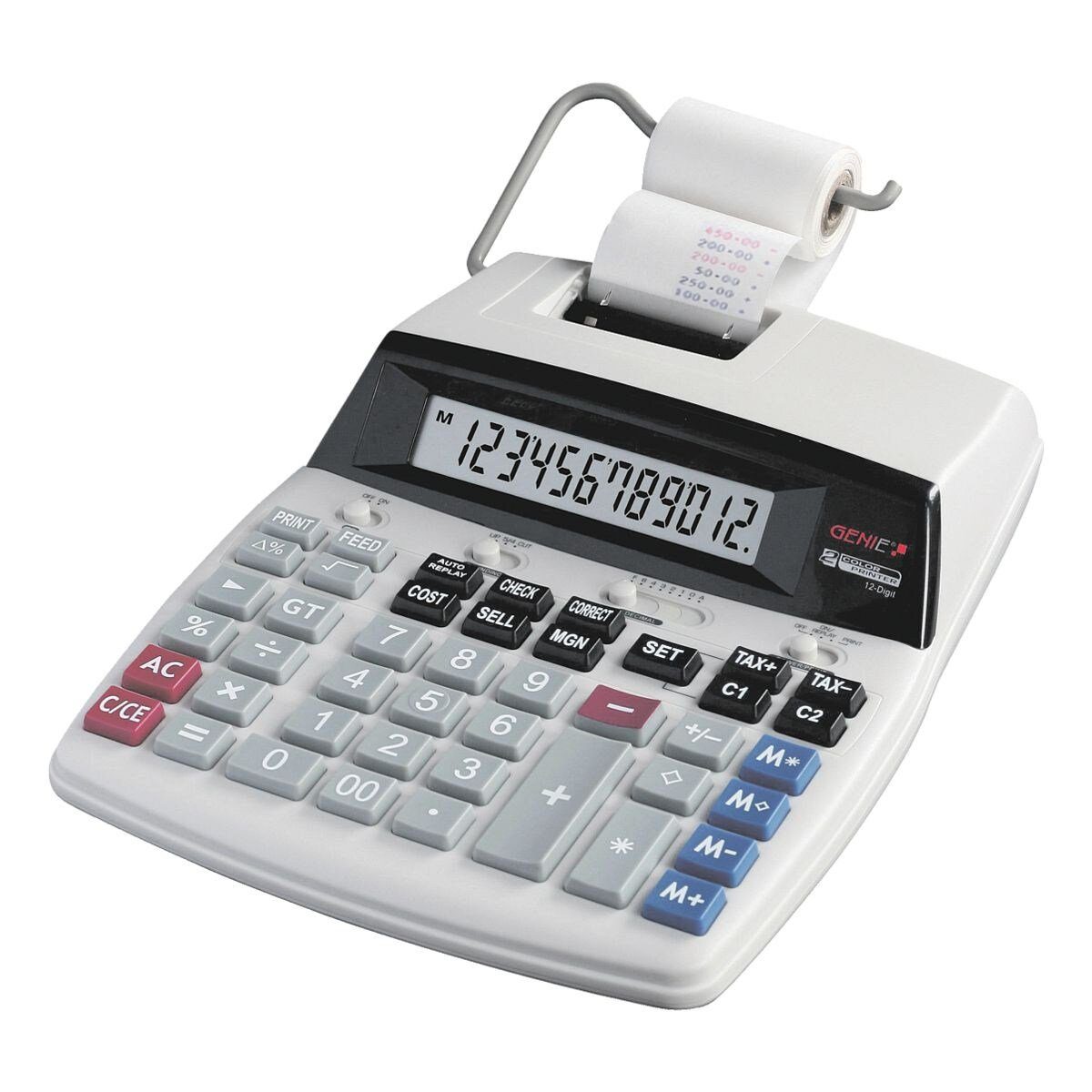 GENIE Taschenrechner D69 Plus, mit Druckfunktion (abschaltbar)/ 2-Farbdruck