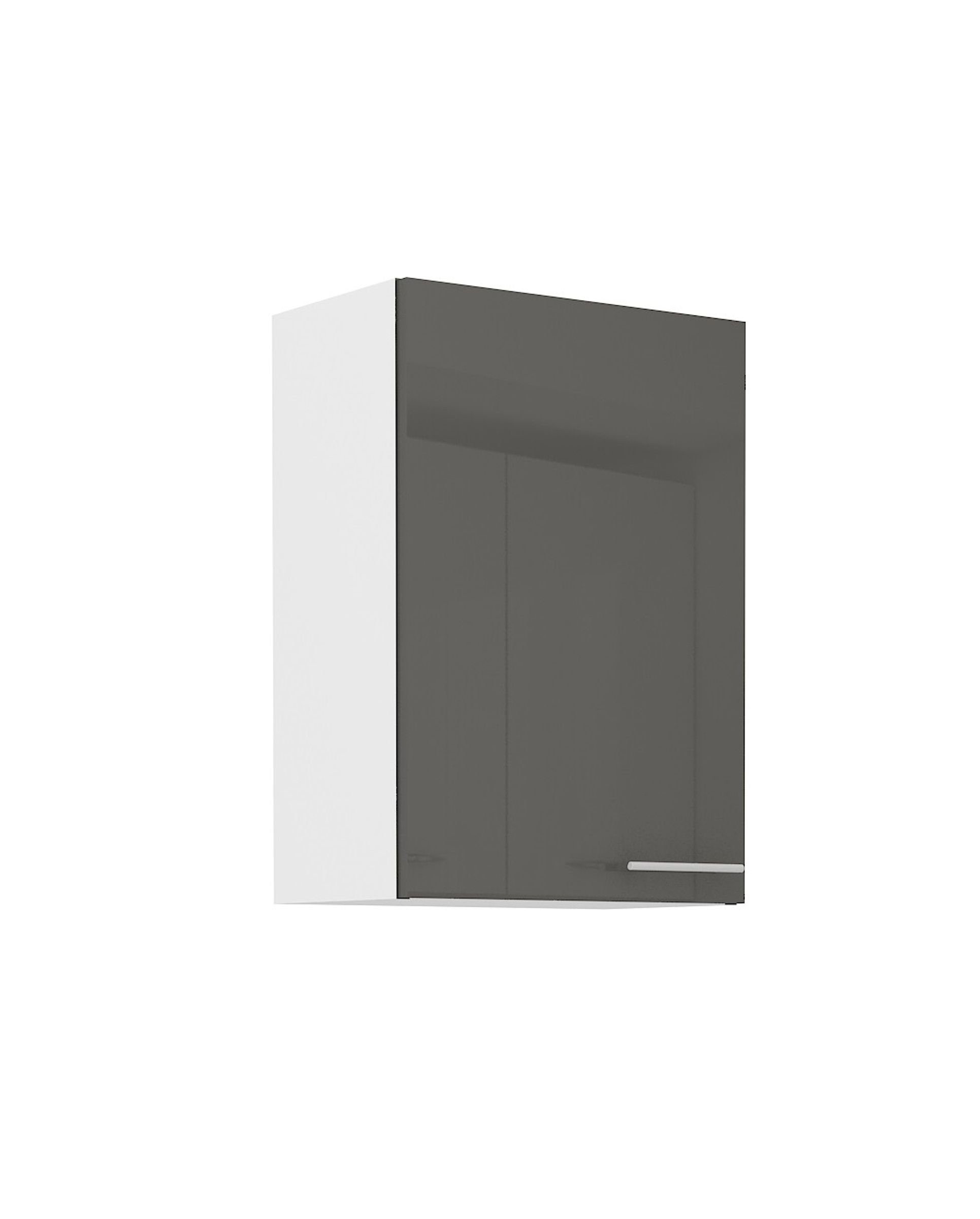 Küchen-Preisbombe Hängeschrank 50 cm Küche Lara Grau Hochglanz + Weiss matt Küchenzeile Küchenblock