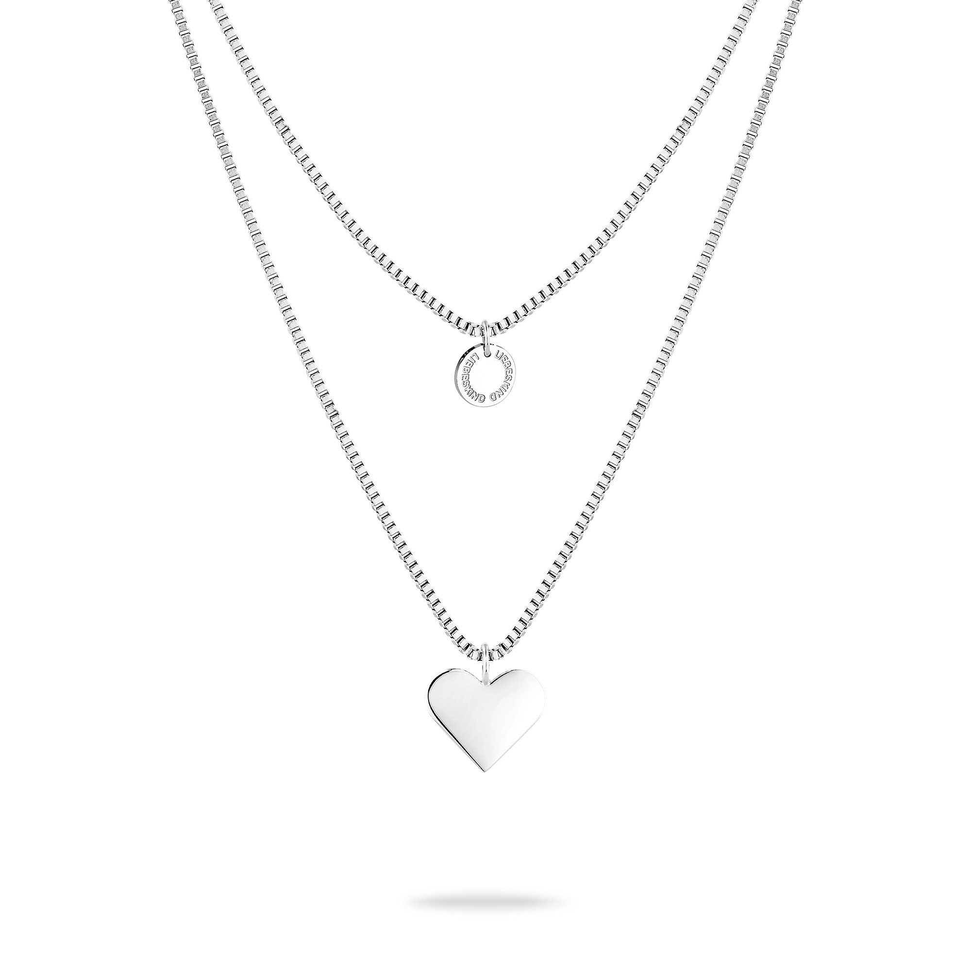 Liebeskind Berlin Kette mit Anhänger Schmuck Edelstahl Layered Love Herz günstig online kaufen