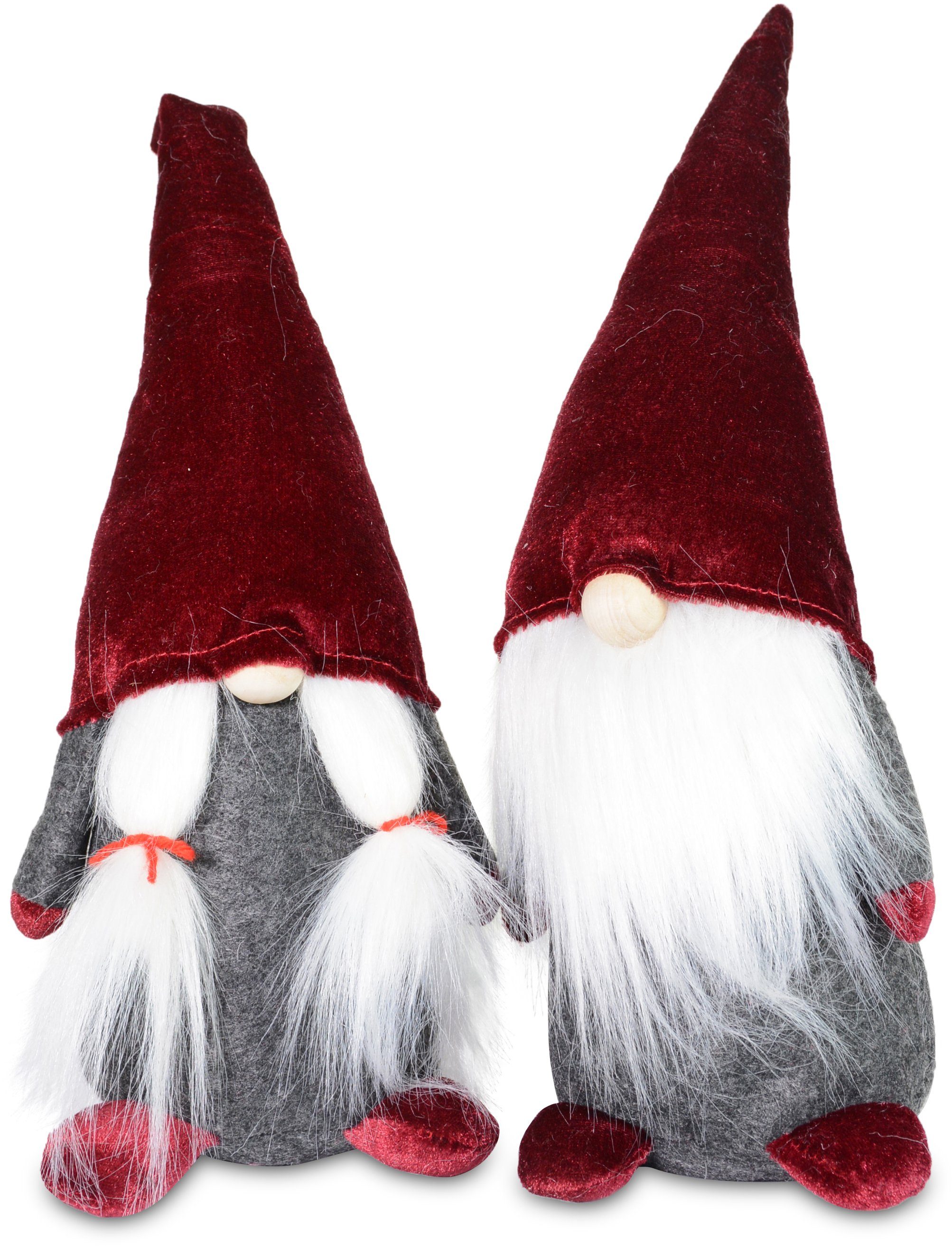 RIFFELMACHER & WEINBERGER Weihnachtsfigur Wichtel Junge und Mädchen, Weihnachtsdeko rot (Set, 2 St), Wichtel, Höhe ca. 35 cm