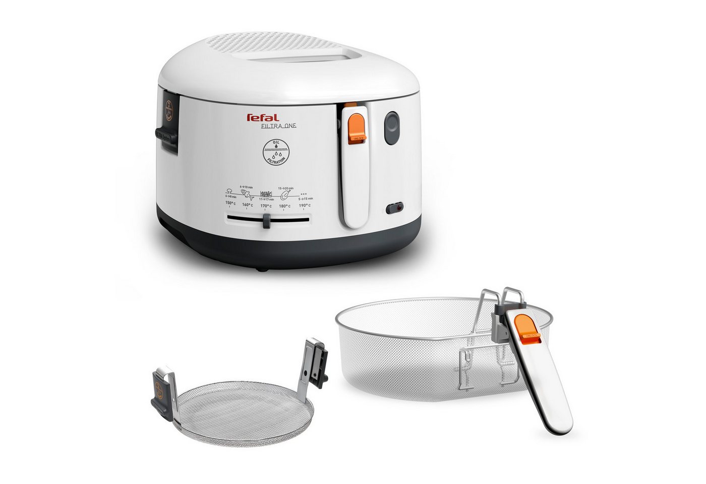 Tefal Fritteuse FF1631 One Filtra, 1900 W, 1,2 Kg, Auffangsieb für Frittierreste, spülmaschinenfest, FF1631