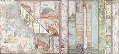 Stamperia Motivpapier »Scrapbook-Block 'Forest', 10 Bogen, 30,5x30,5cm«, 10 Bogen 30,5 cm x30,5 cm